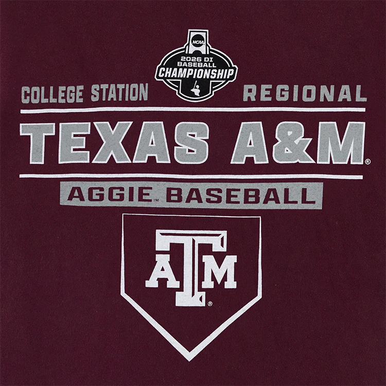 2026 Texas A&M Baseball Regionals T-Shirt - Maroon - Image 3