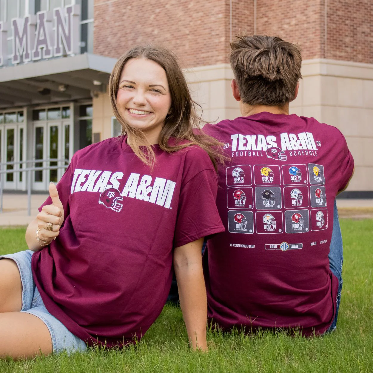 2026 Texas A&M Football Schedule Tee - Maroon - Image 2