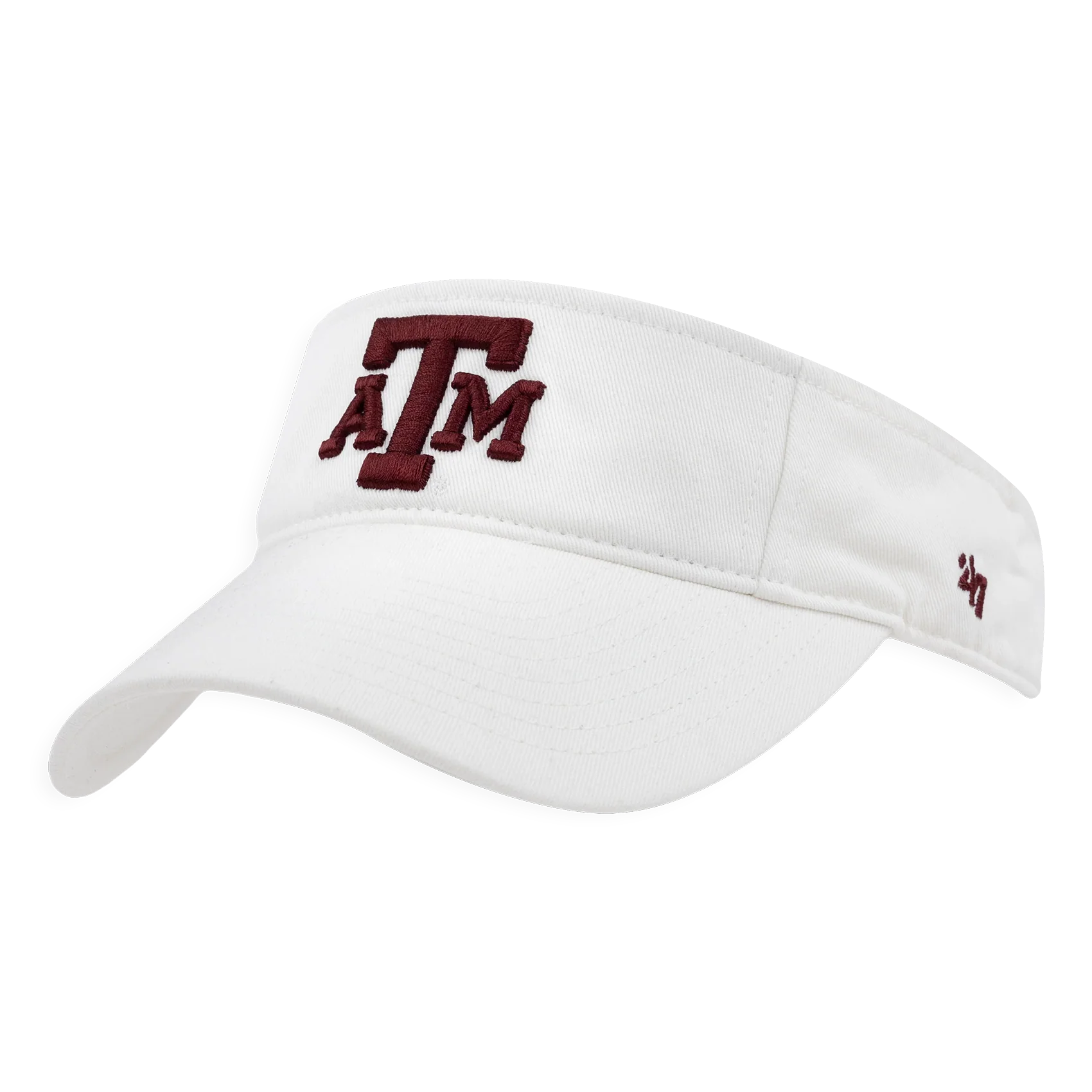Texas A&M '47 Brand A&M Block Logo Clean Up White Visor