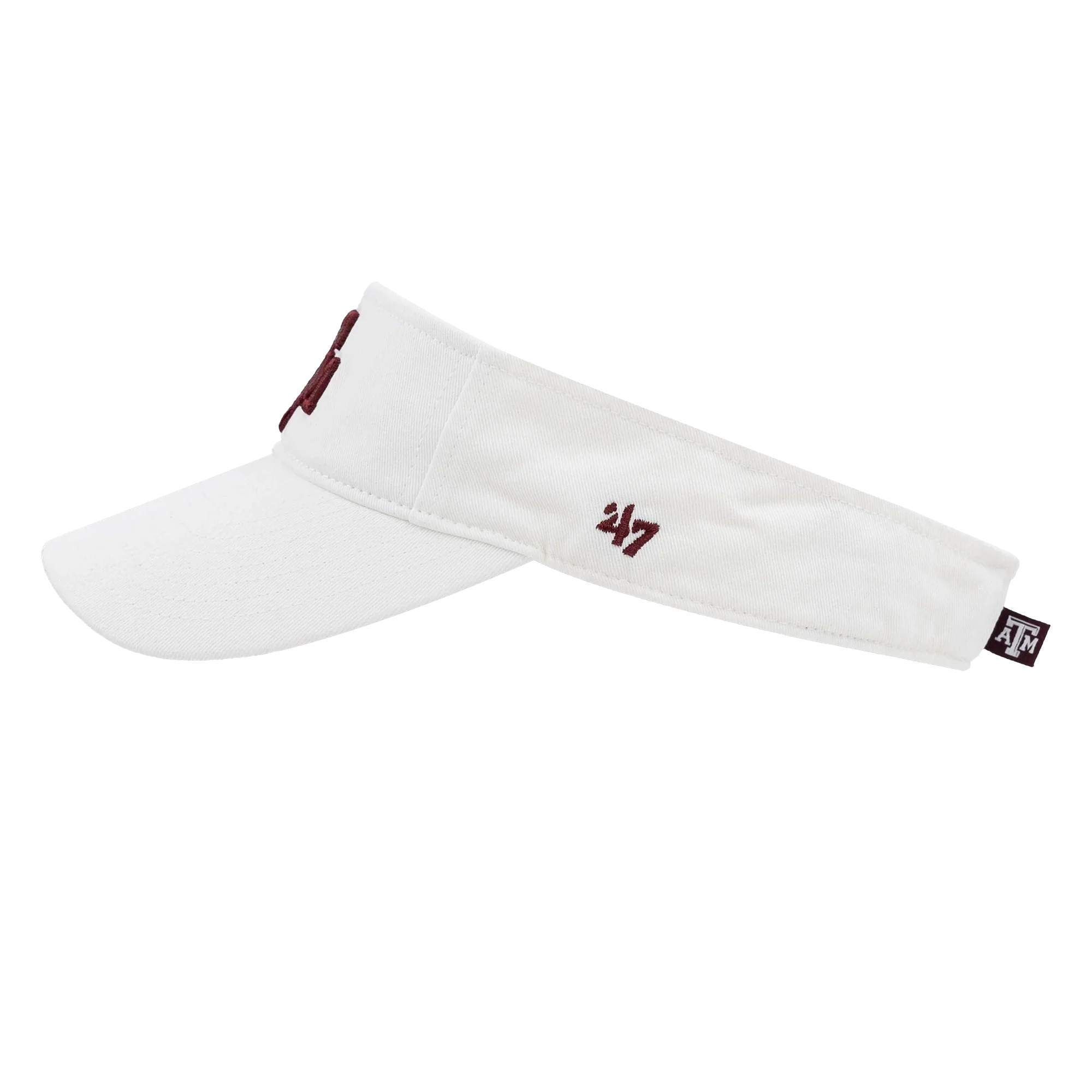 Texas A&M '47 Brand A&M Block Logo Clean Up White Visor - Image 2