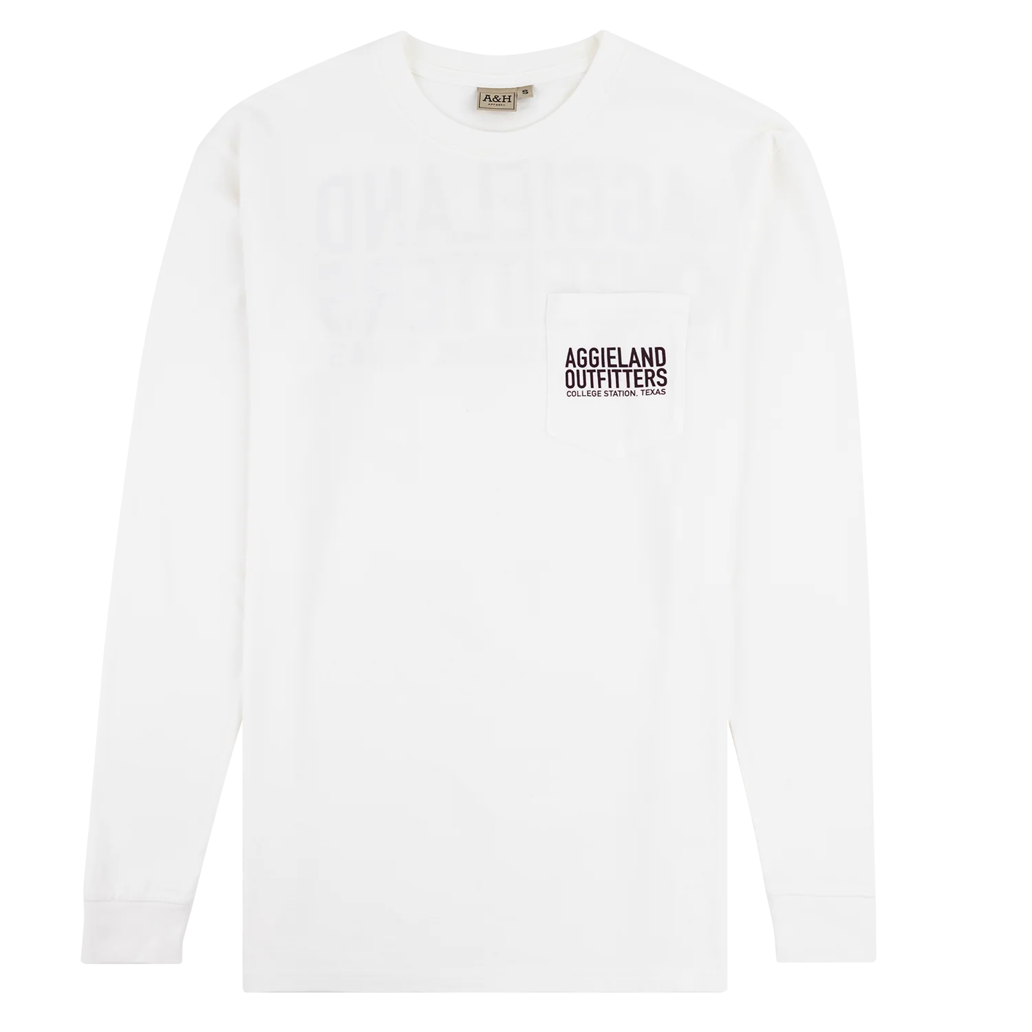 Aggieland Outfitters White Long Sleeve Pocket T-Shirt - Image 3
