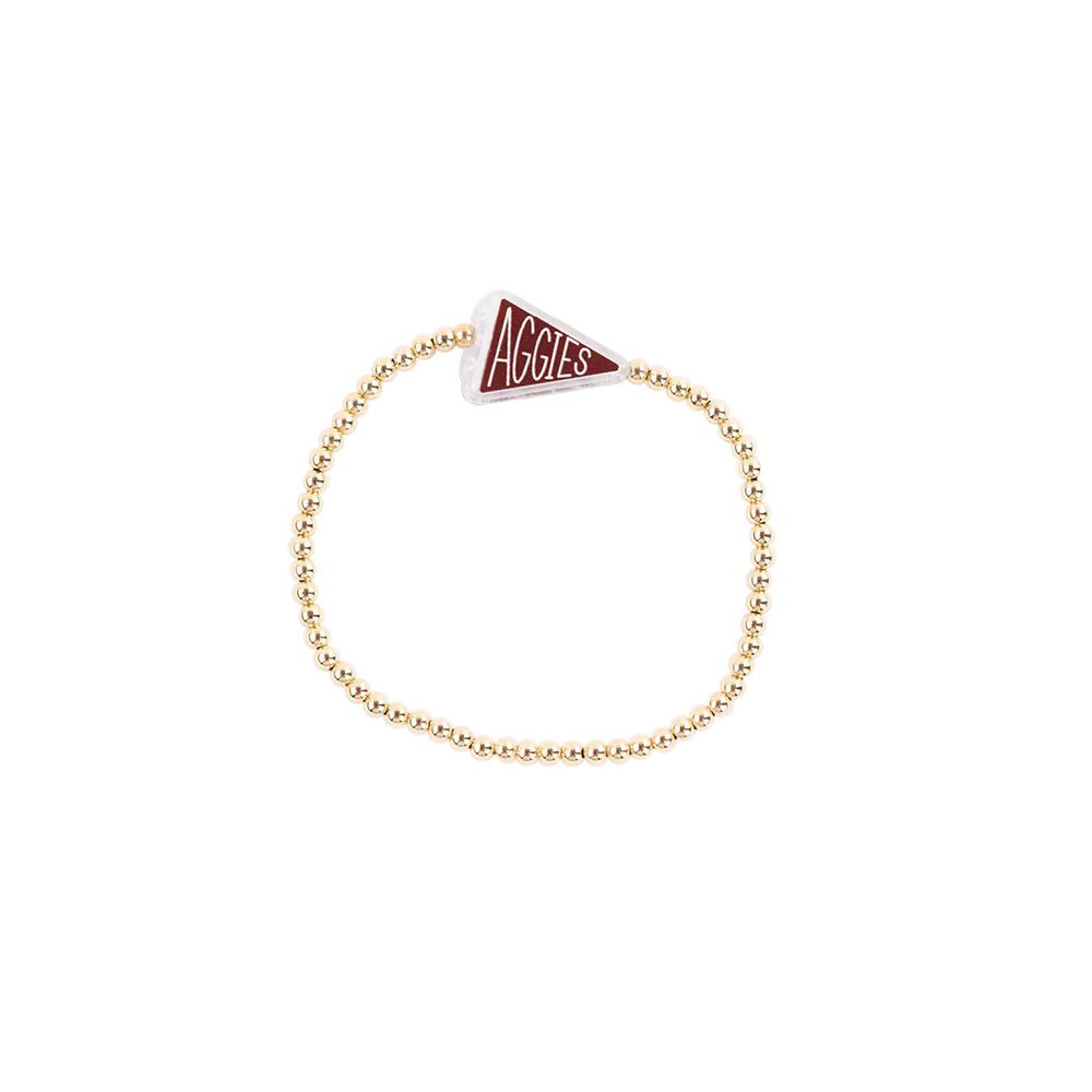 Aggies Beaded Blondes Flag Gold Bracelet