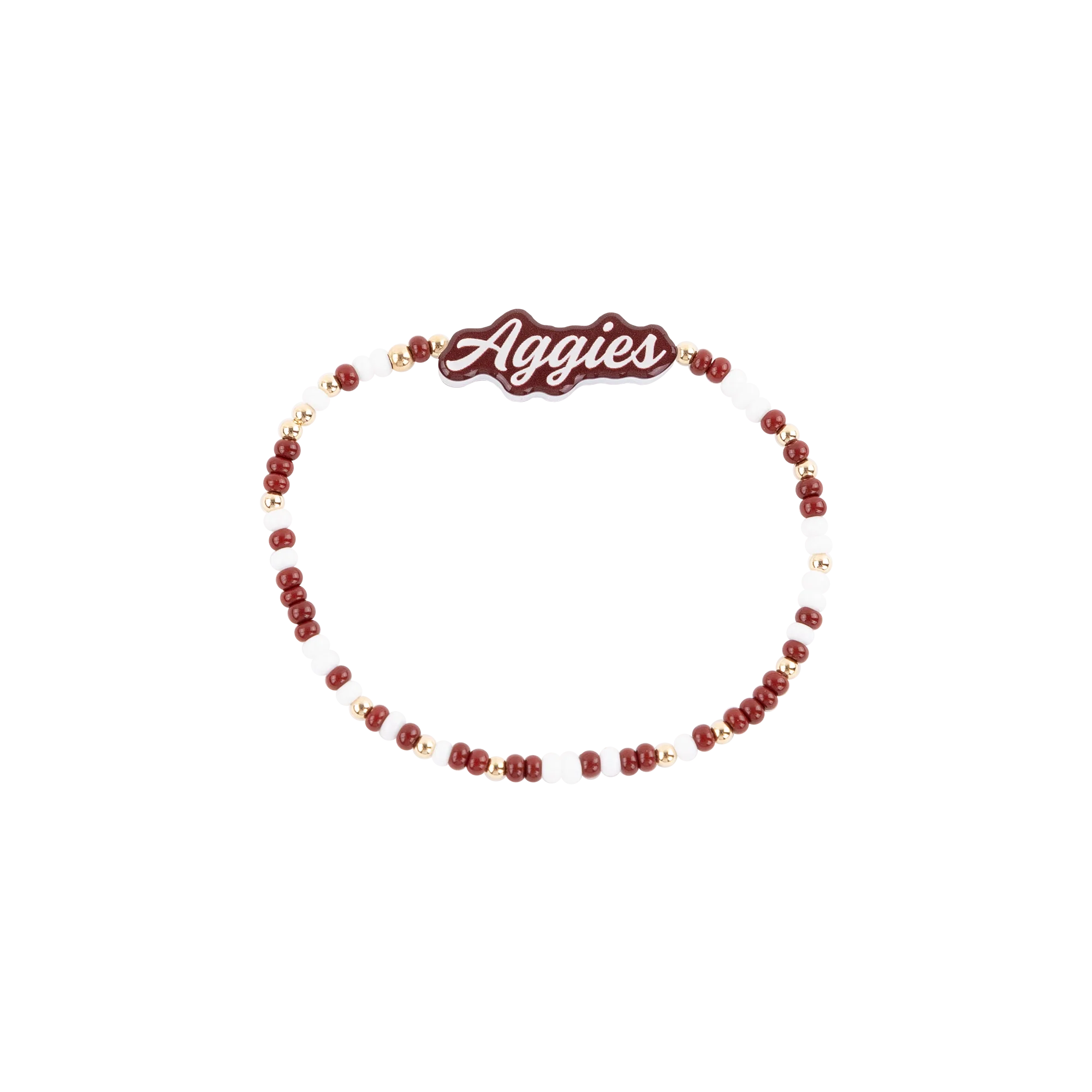 Aggies Beaded Blondes Script Colored Bracelet
