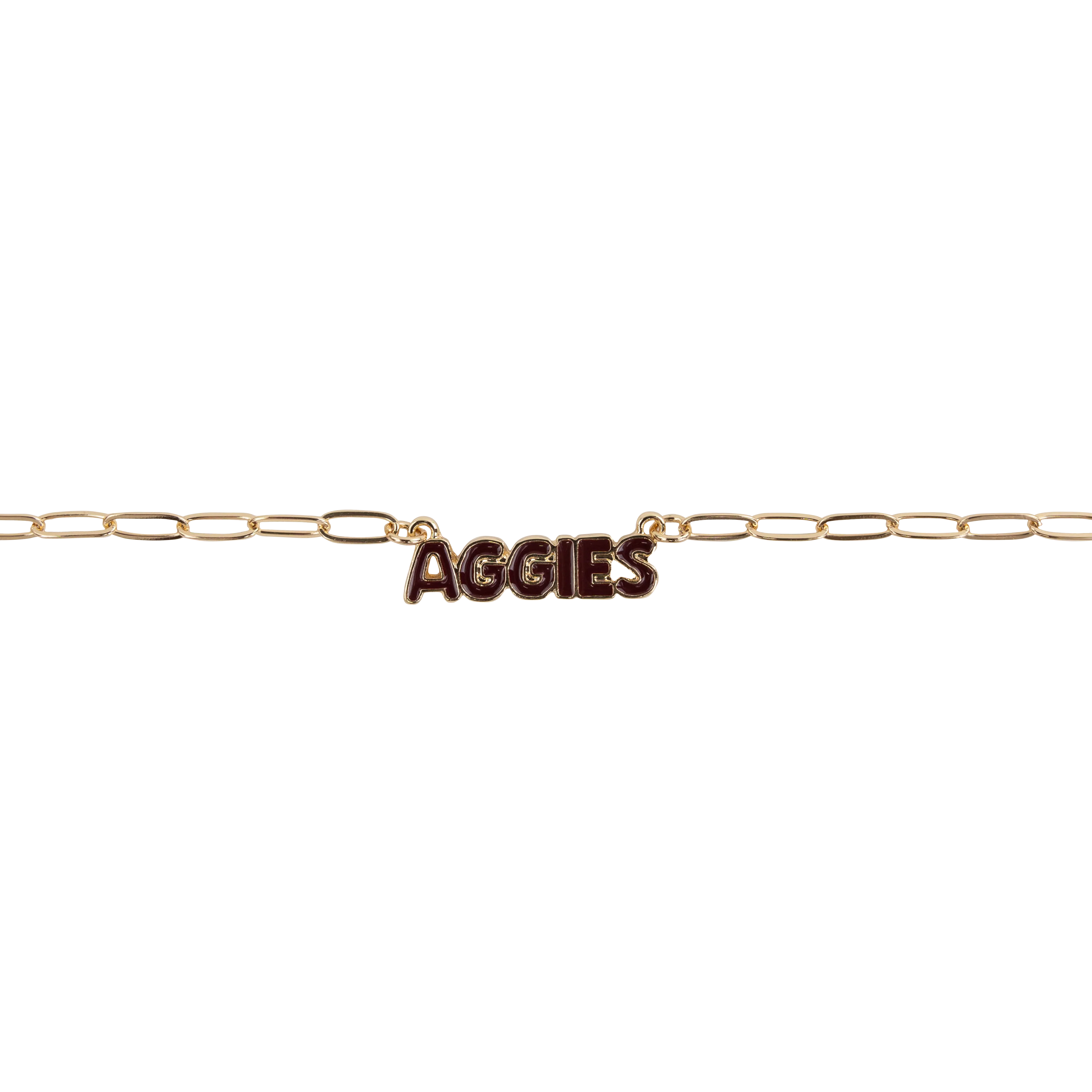 Aggies CANVAS Puff Nameplate Necklace - Gold - Image 2