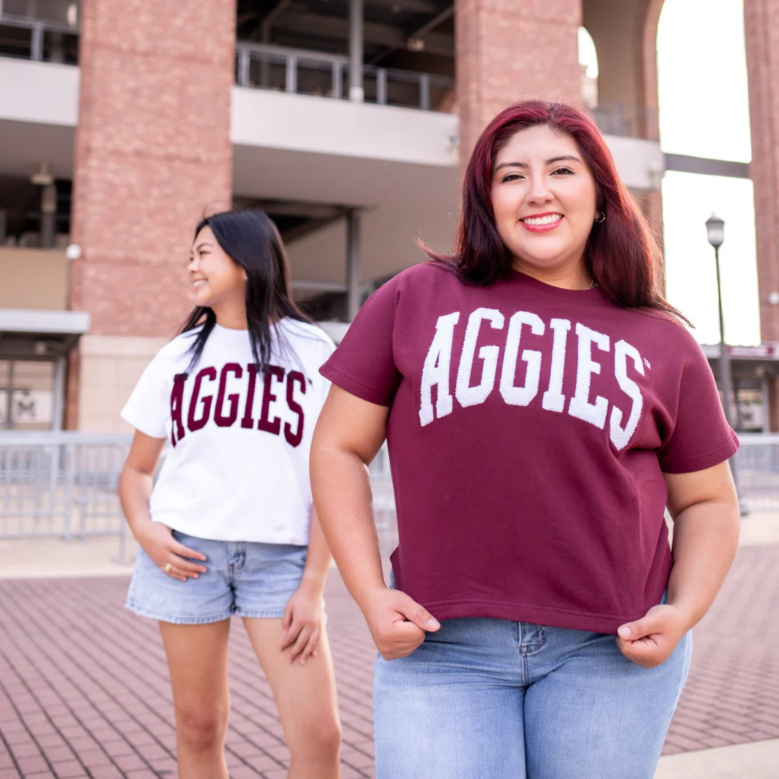 Aggies Collegiate Outfitters Chenille Maroon T-Shirt - Image 2