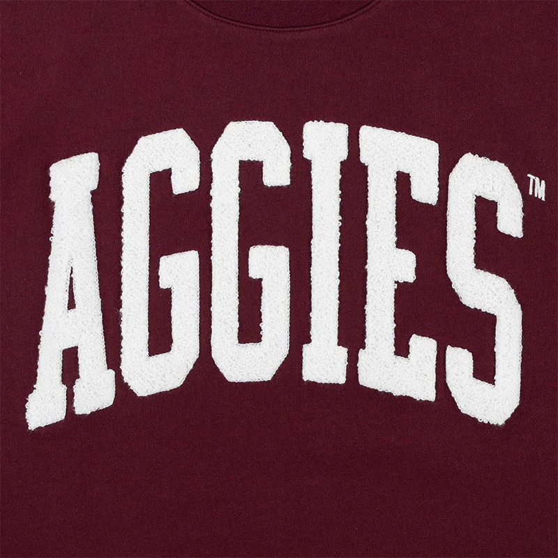 Aggies Collegiate Outfitters Chenille Maroon T-Shirt - Image 4