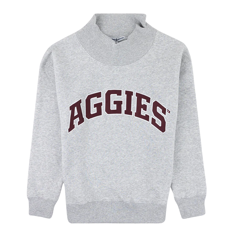 Aggies Collegiate Outfitters Gray Mock Neck Sweatshirt