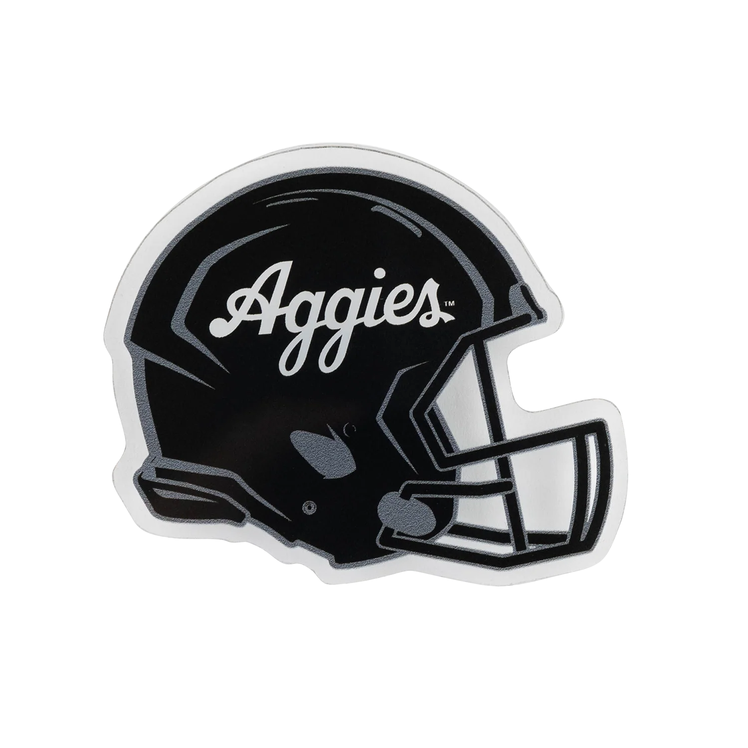 Aggies Colors Shock Script Helmet Magnet - Black