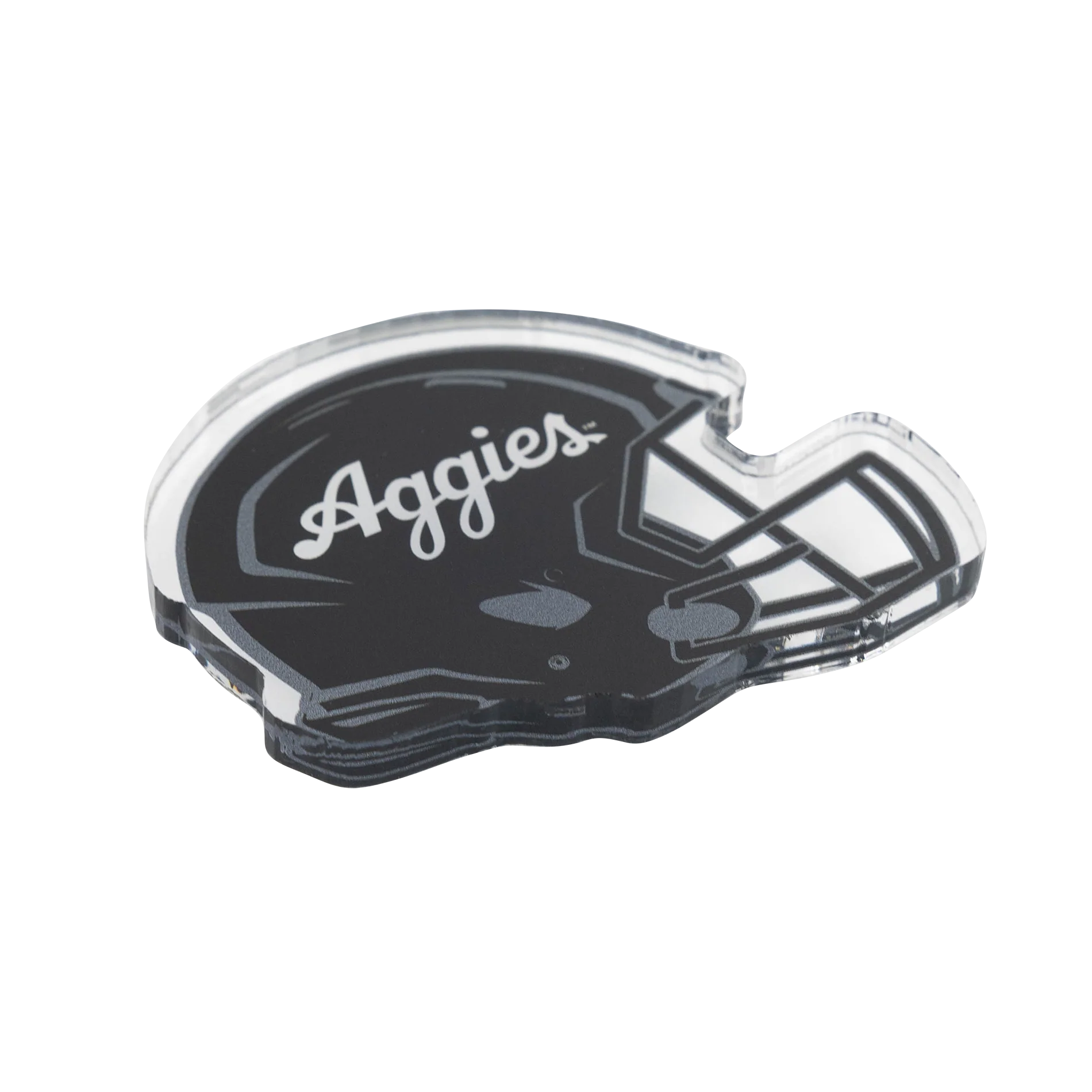Aggies Colors Shock Script Helmet Magnet - Black - Image 3