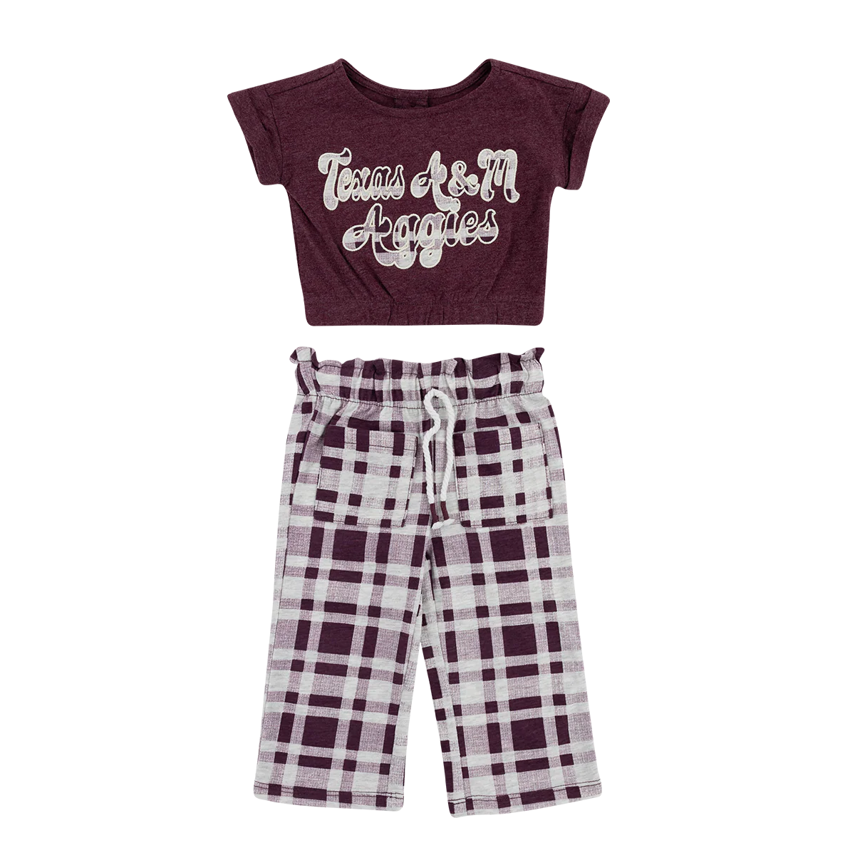Aggies Colosseum Infant Maroon Top and Plaid Pants Set