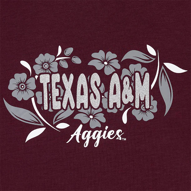 Aggies Colosseum Toddler Glitter Short Sleeve Tee - Maroon - Image 3