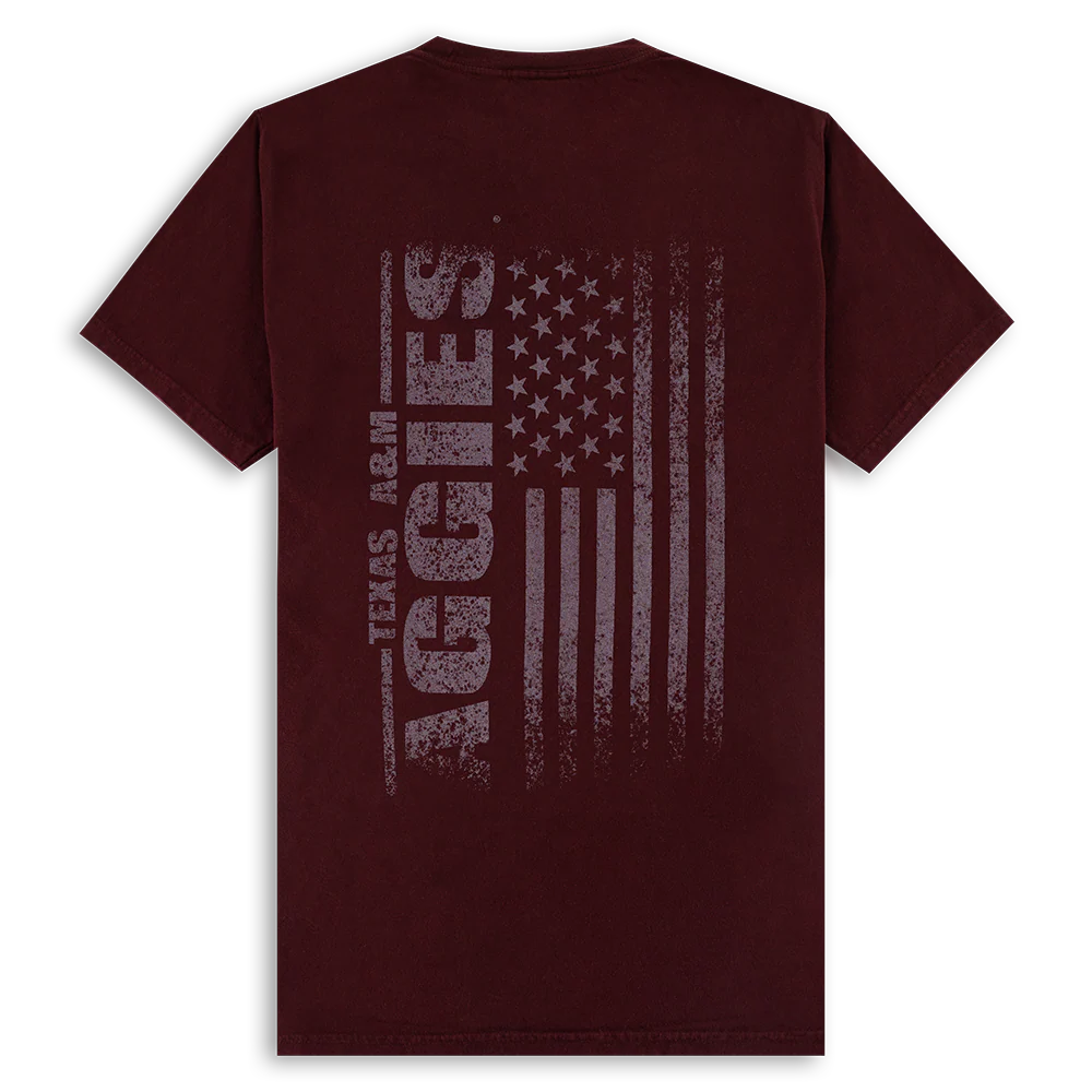 Aggies Comfort Wash Tonal American Flag T-Shirt