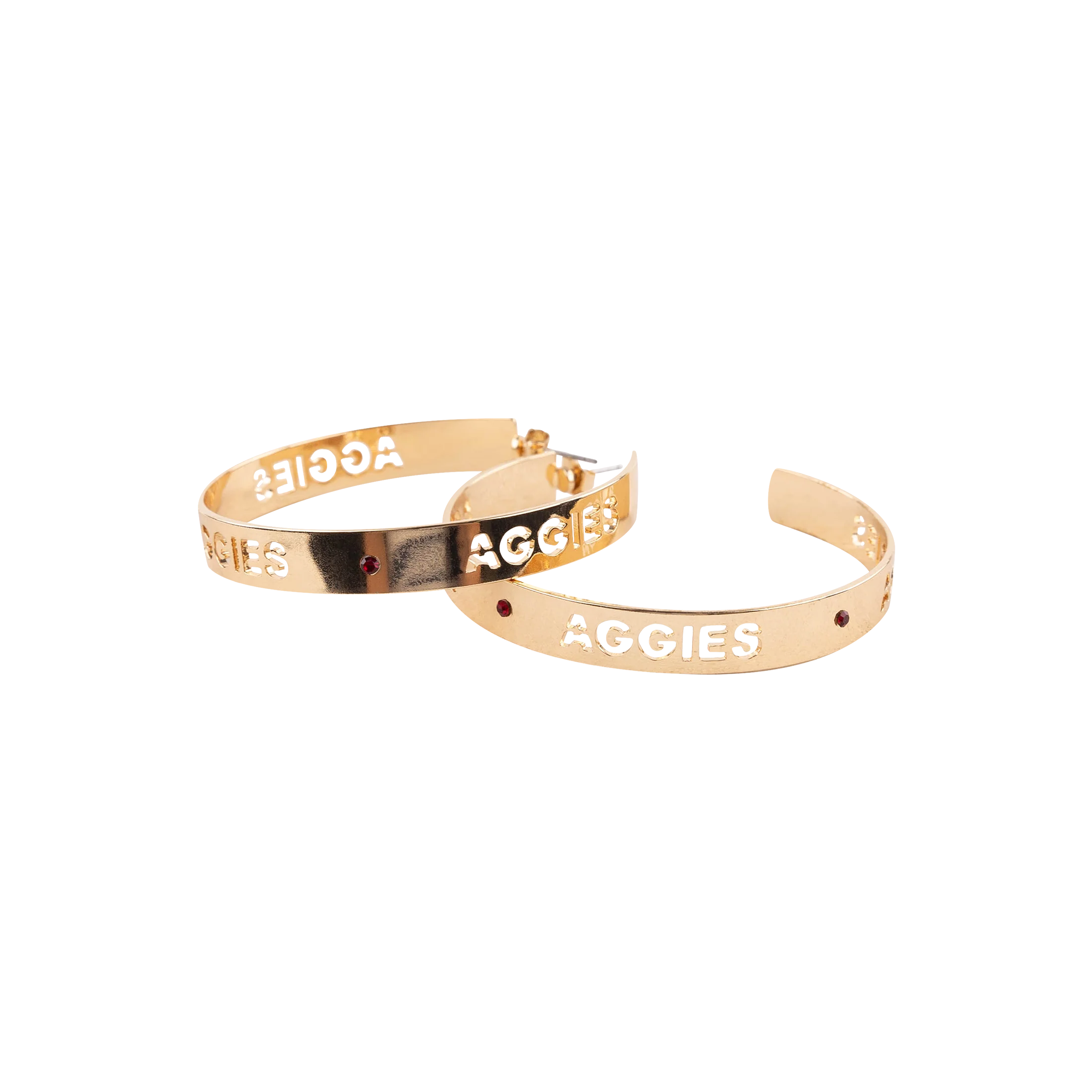 Aggies Emerson Street Gold Circular Hoop Earrings