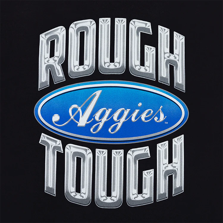 Aggies Rough Tough Silver Emblem Pocket T-Shirt - Black - Image 3