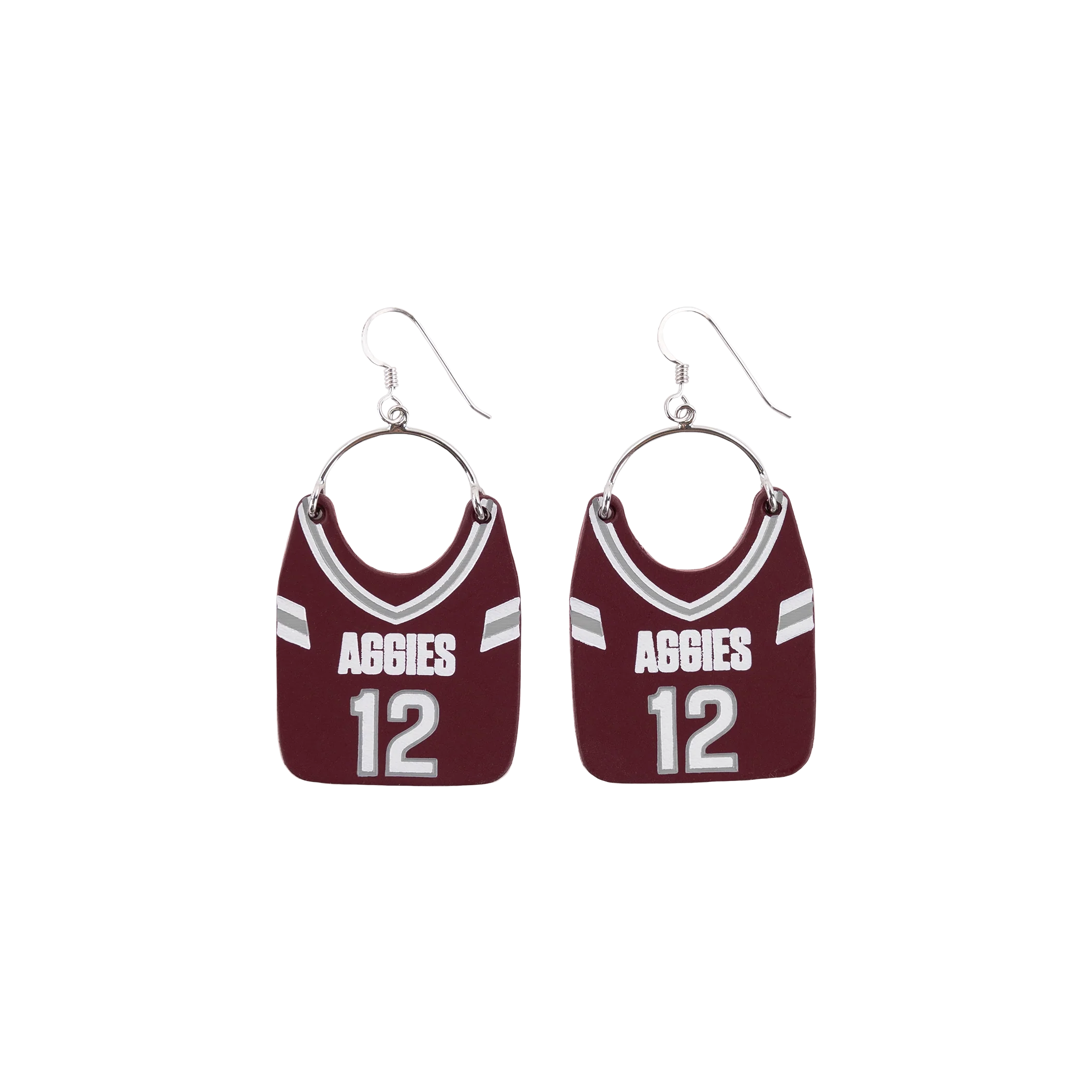Aggies Silver Football Jersey Charlies Earrings - Image 2