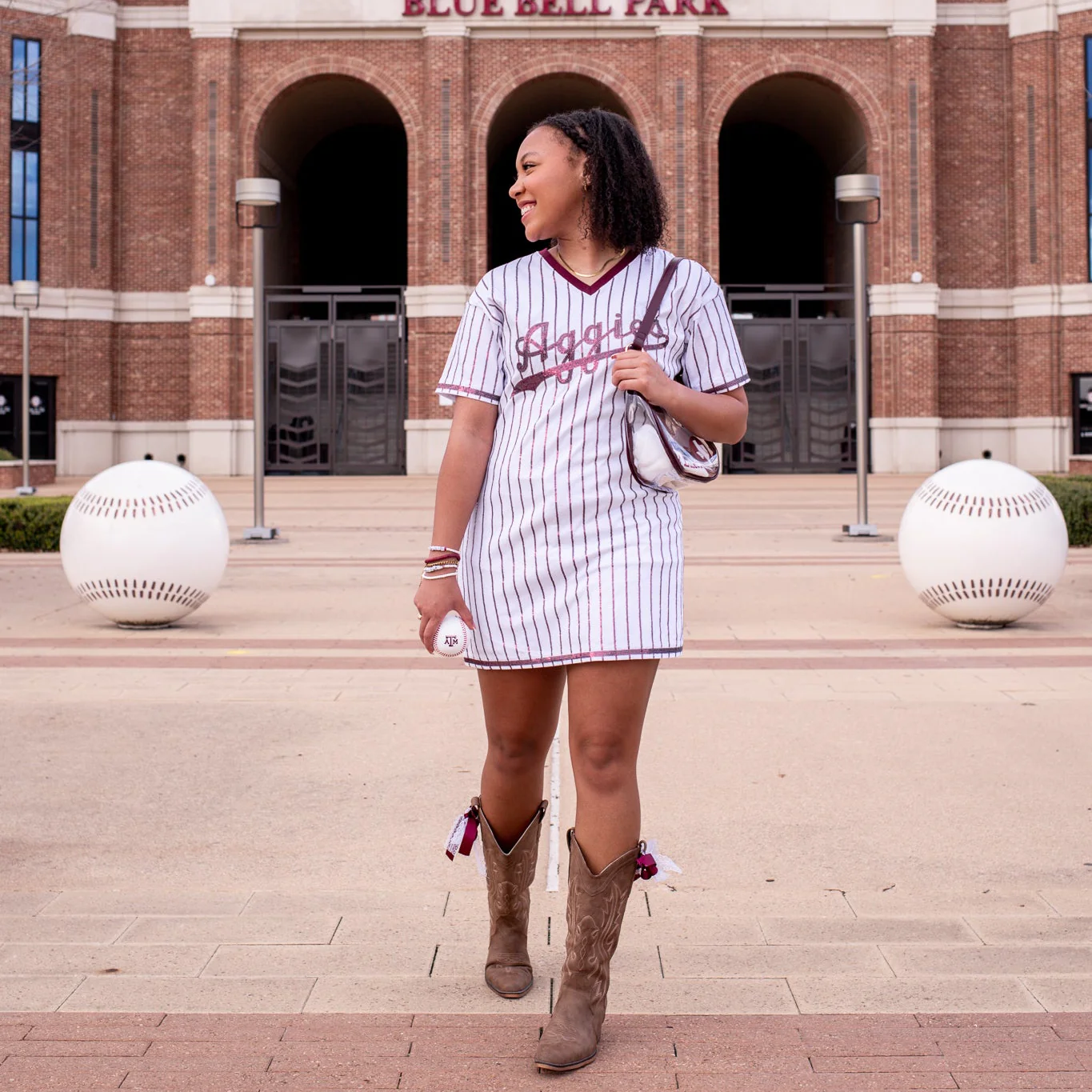 Aggies Stewart Simmons Shortstop Sequin T-Shirt Dress - Image 2