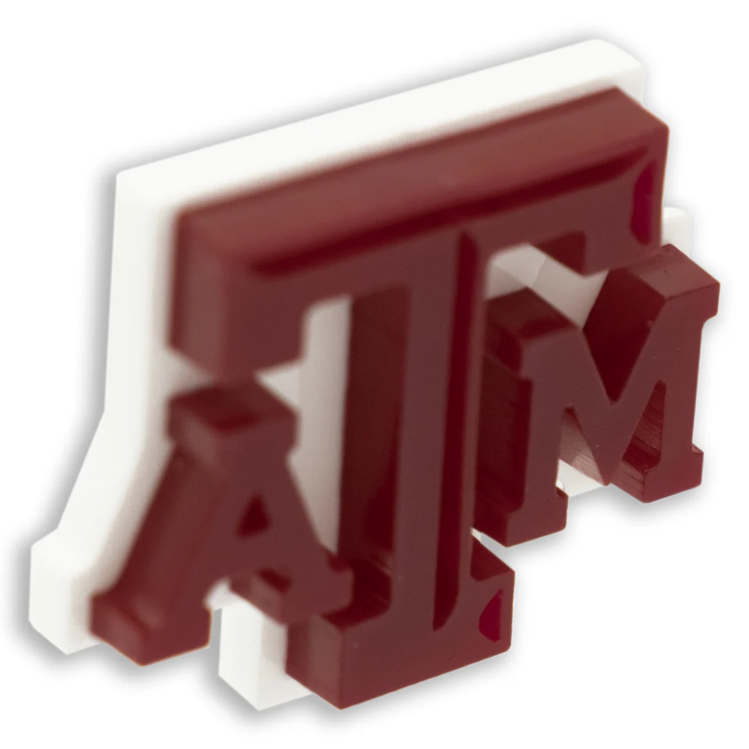 Texas A&M Maroon And White Beveled Atm Layered Earrings - Image 3