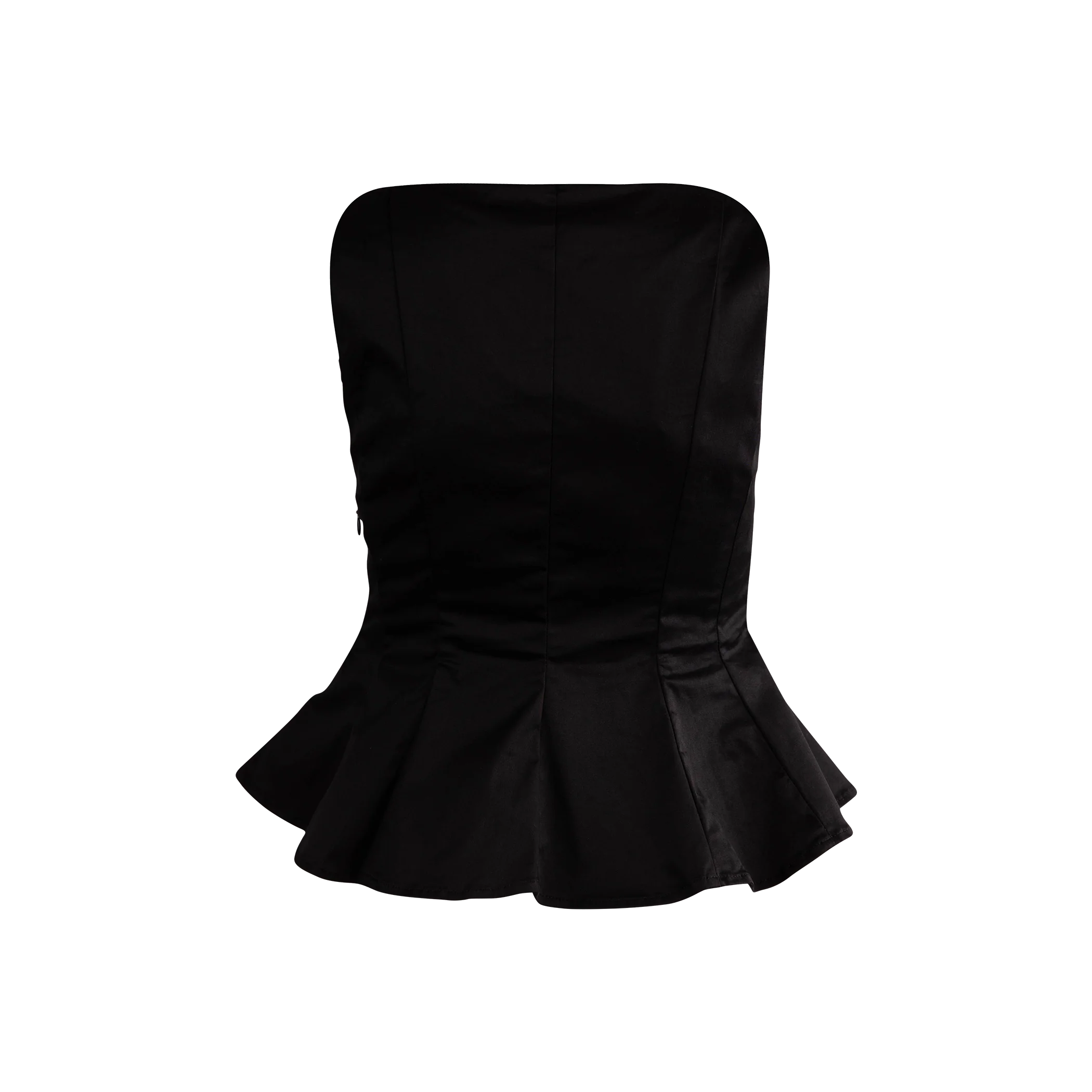 Baby Pink Boat Neckline And Flare Sleeveless Top - Black - Image 2