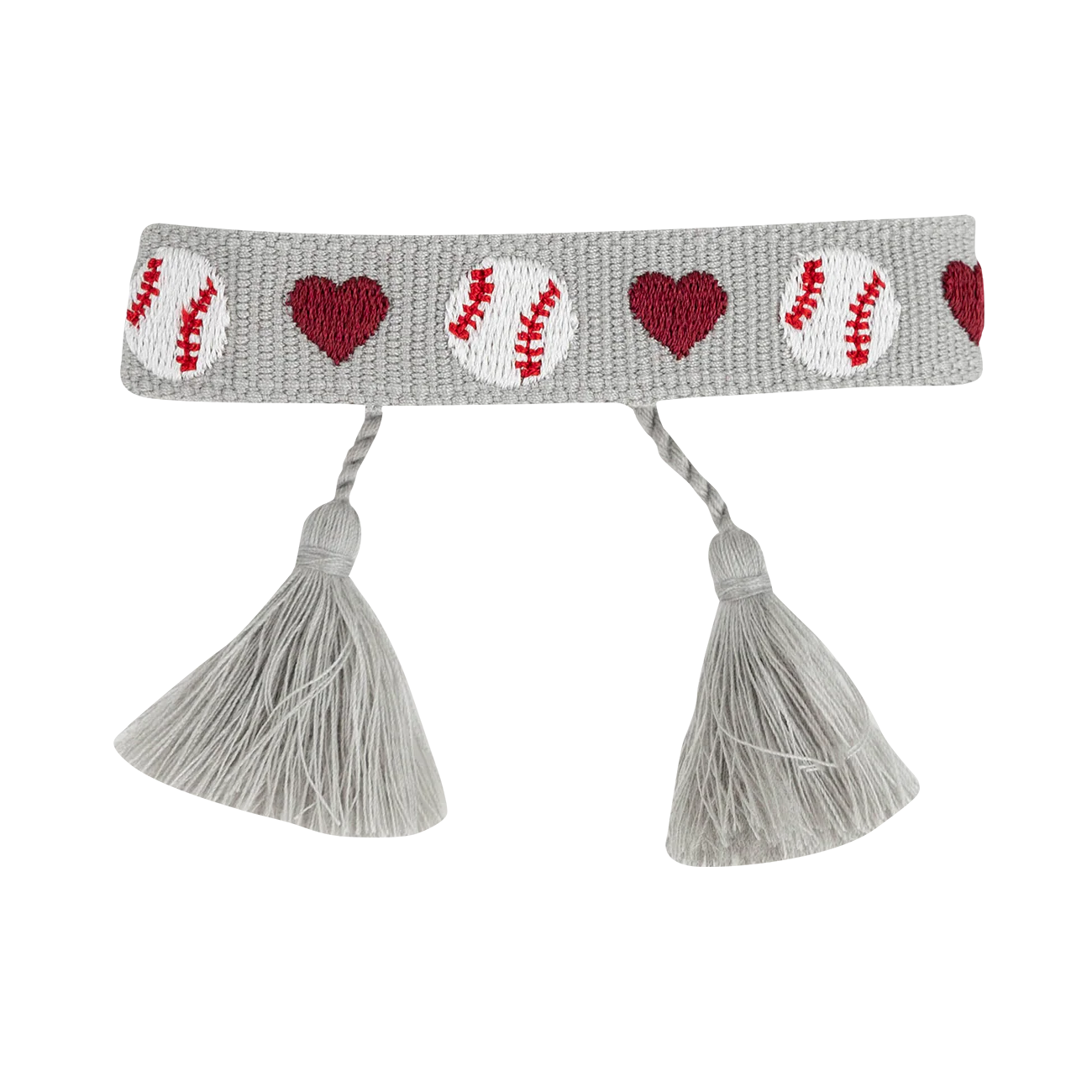 Baseball Heart Embroidered Bracelet
