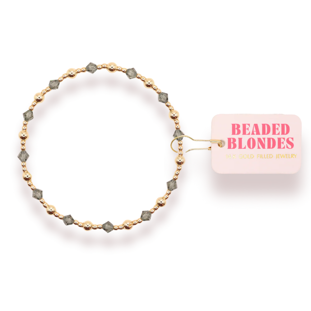 Beaded Blondes Ash Gray June Bracelet