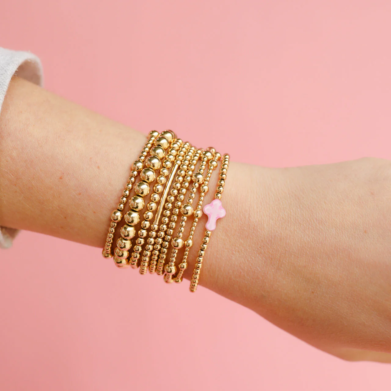 Beaded Blondes Bar Bracelet - Gold - Image 3