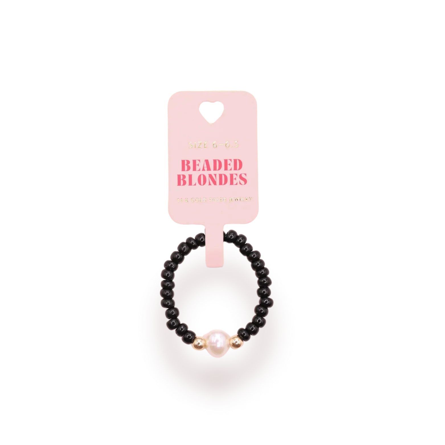 Beaded Blondes Black Pearl Ring