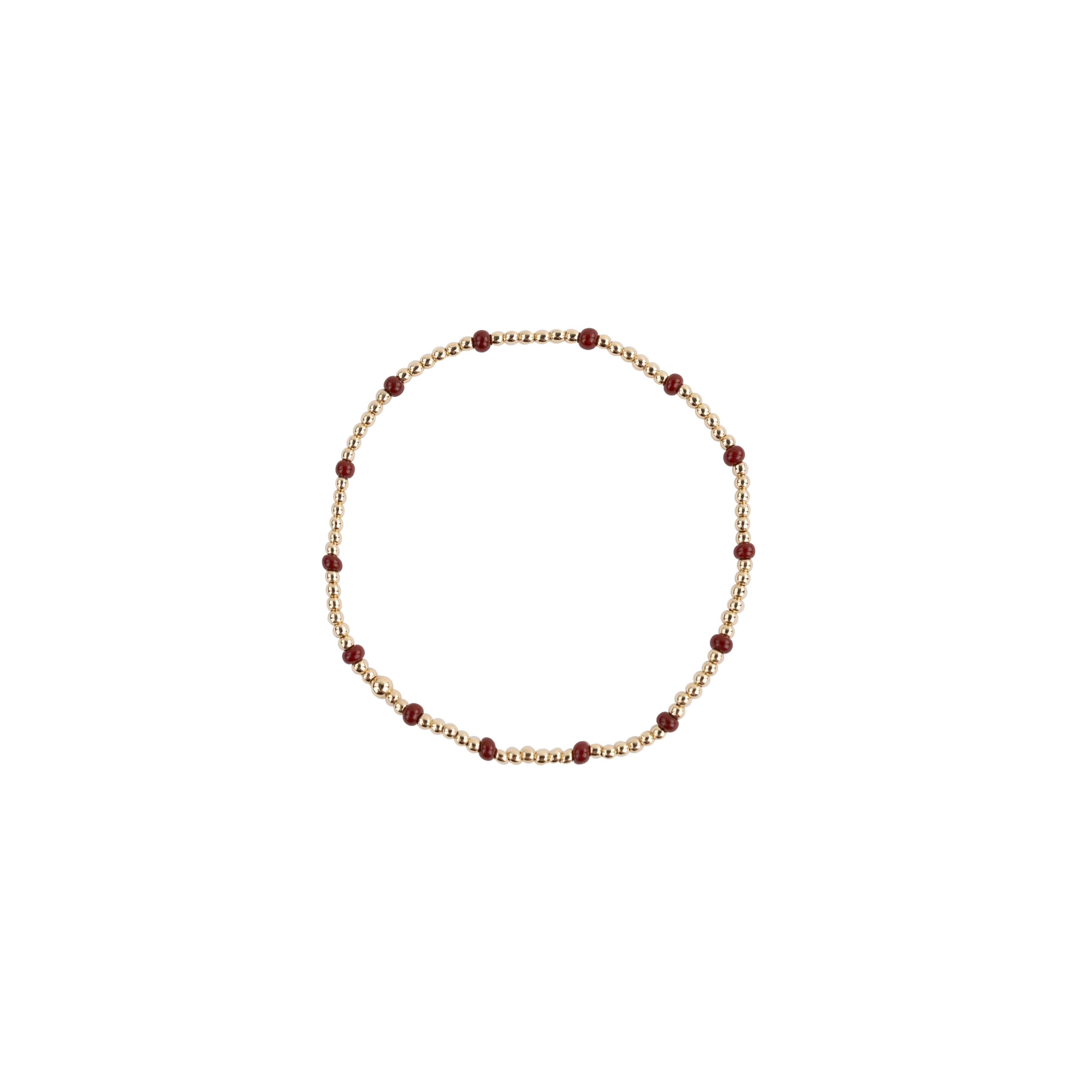 Beaded Blondes Dainty Poppi Bracelet - Maroon