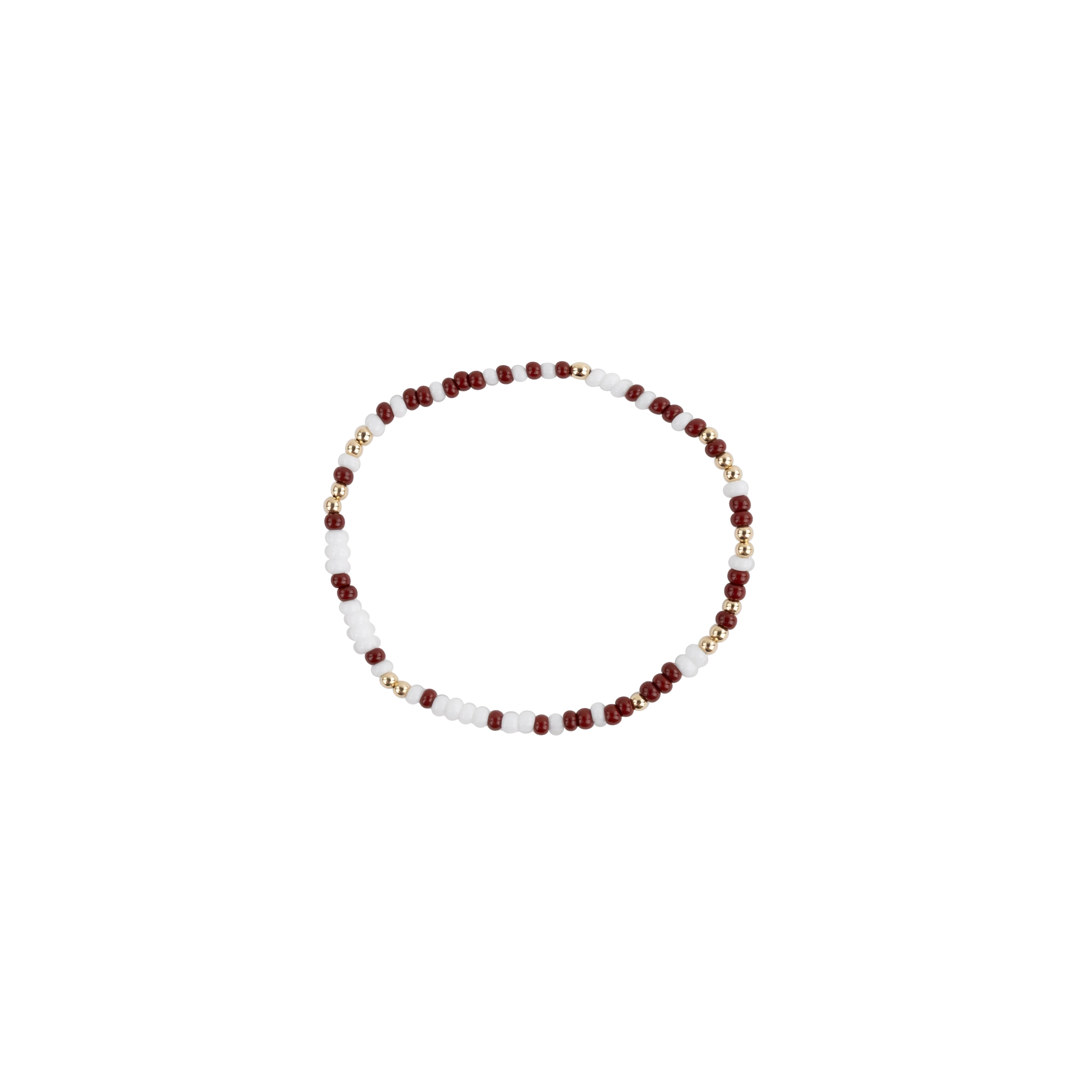 Beaded Blondes Gameday Maroon & White Sprinkle Bracelet