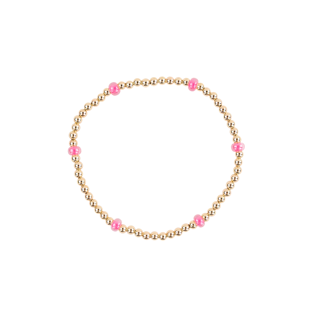 Beaded Blondes Hot Pink Poppi Bracelet