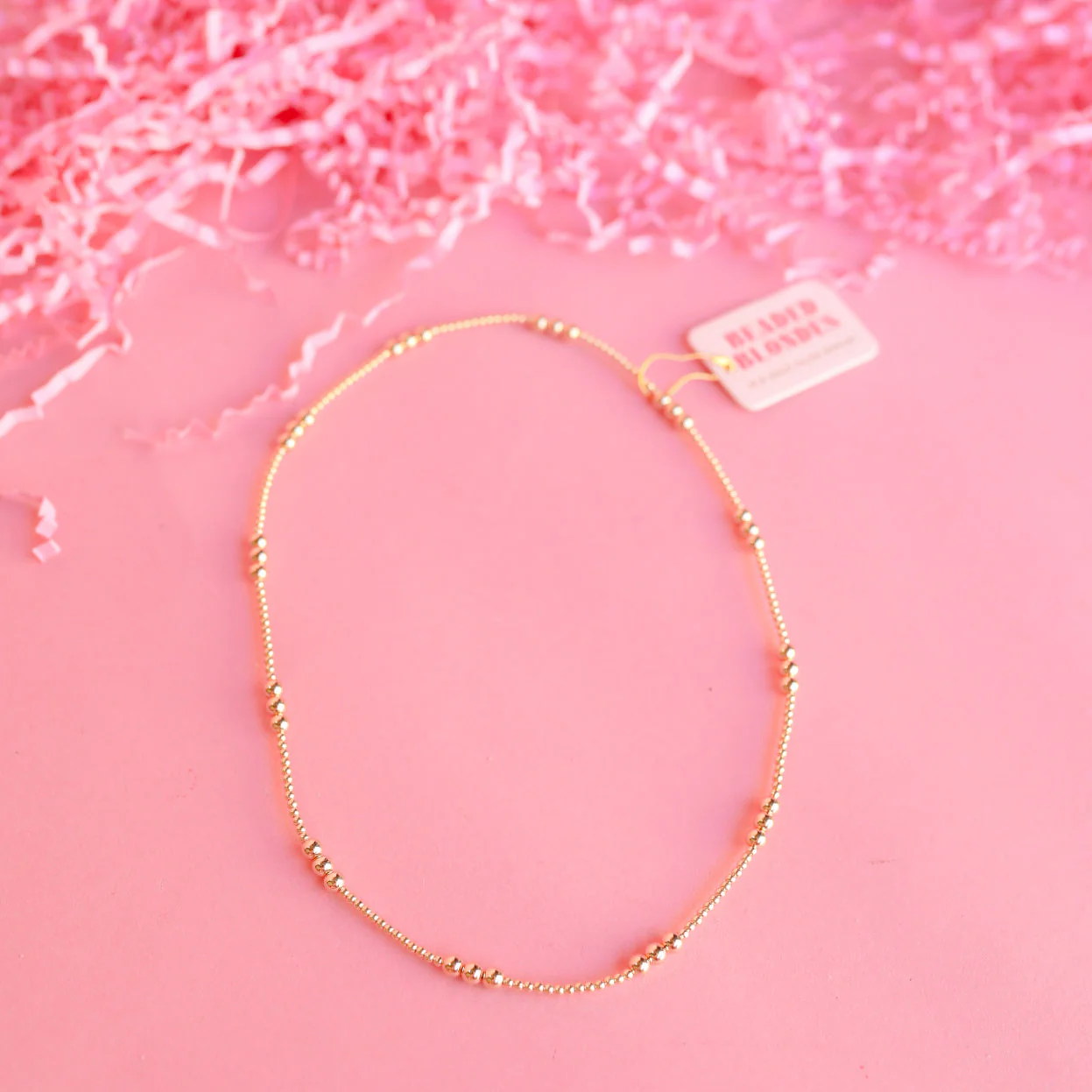 Beaded Blondes ILY 16 inch Necklace - Gold - Image 2