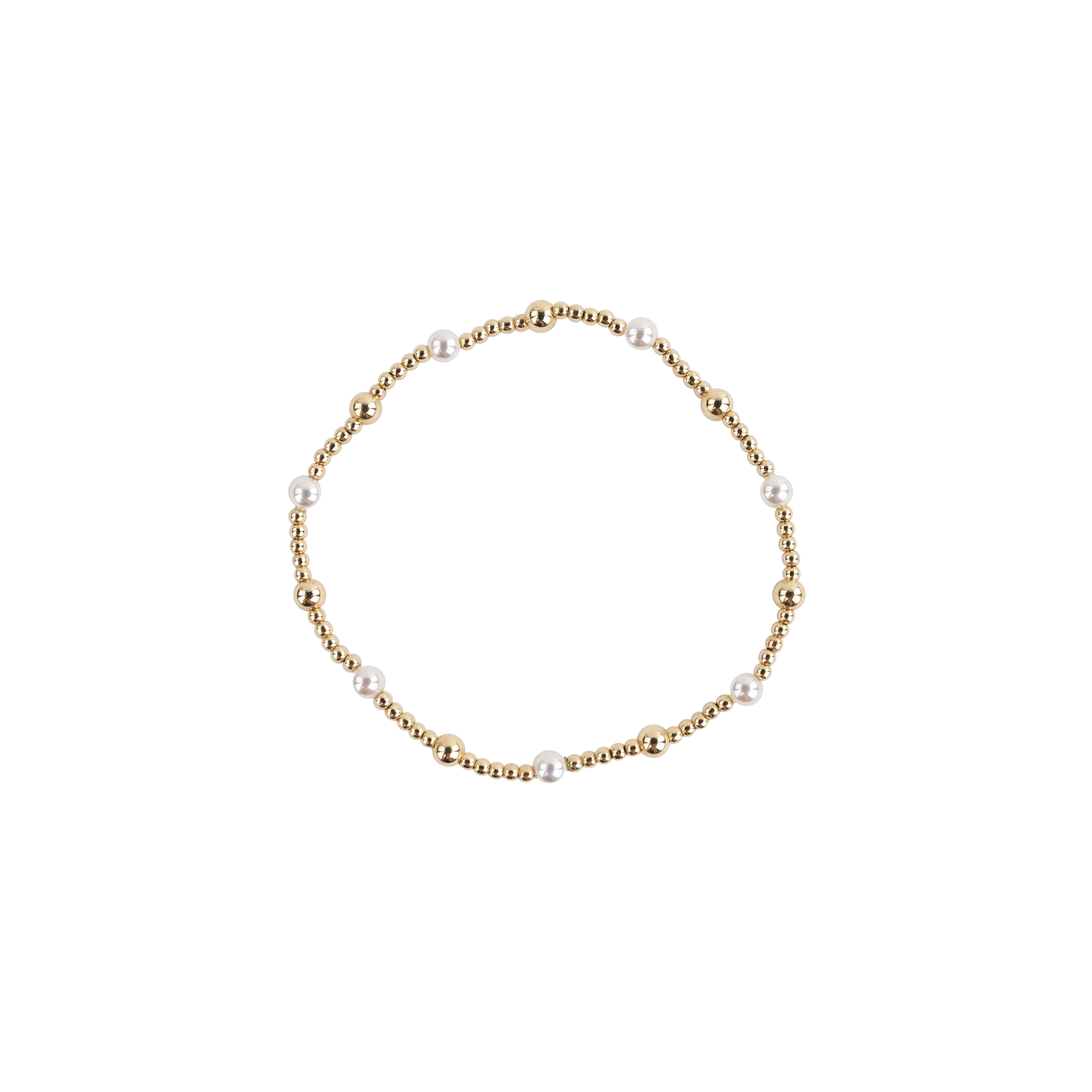 Beaded Blondes June Bracelet - Gold and Pearl