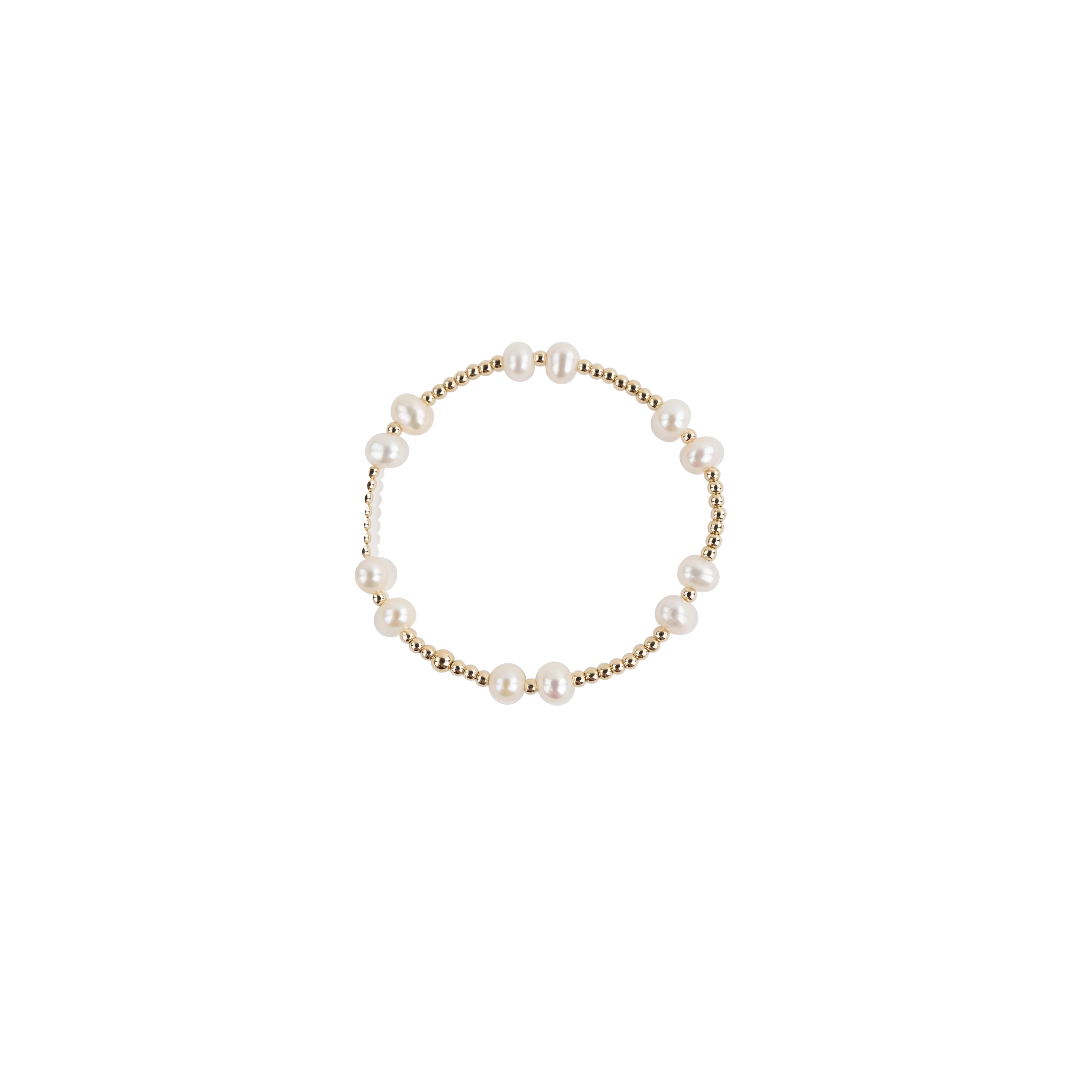 Beaded Blondes Kids Dainty Bethani Bracelet - Gold and Pearl