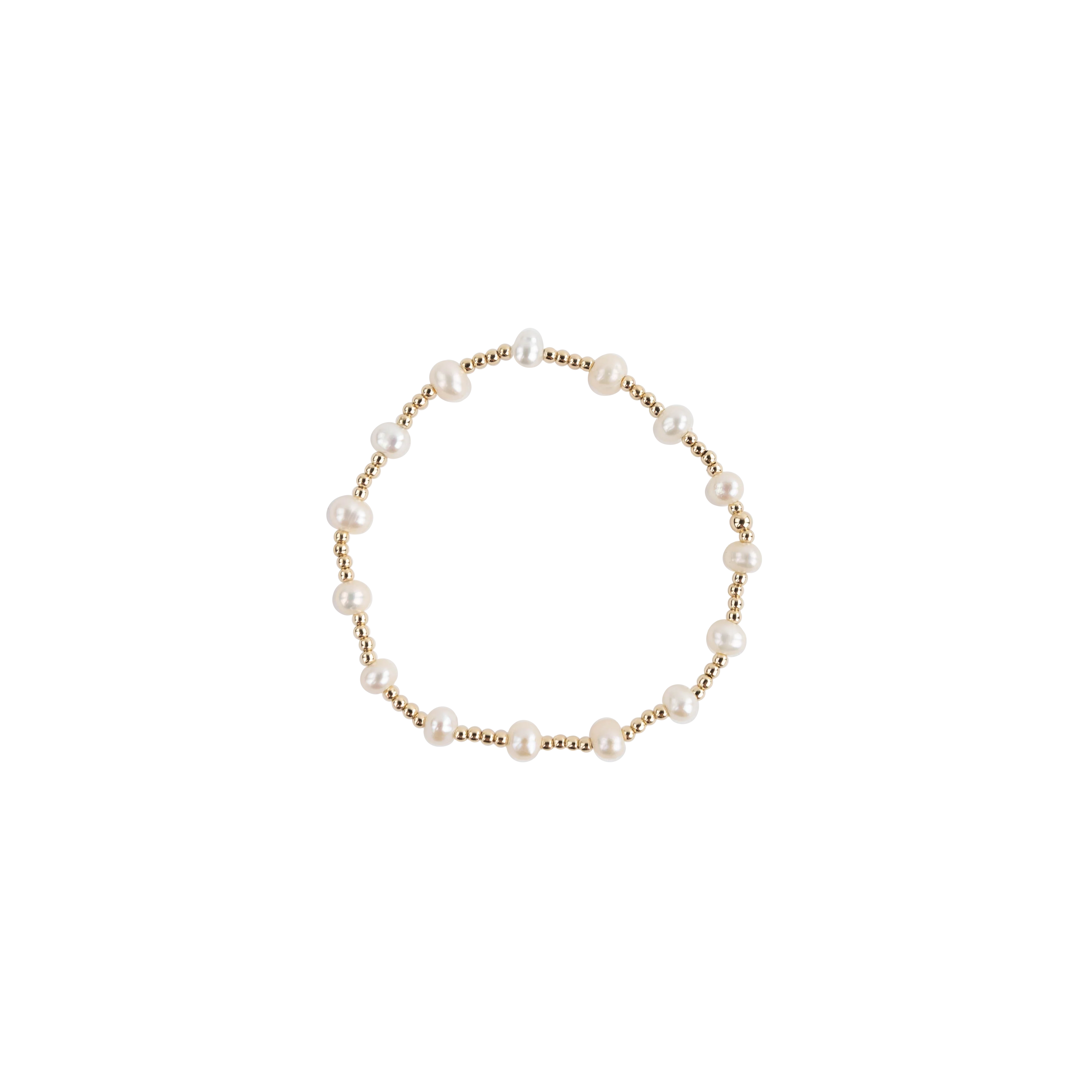 Beaded Blondes Lolo Bracelet - Gold and Pearl