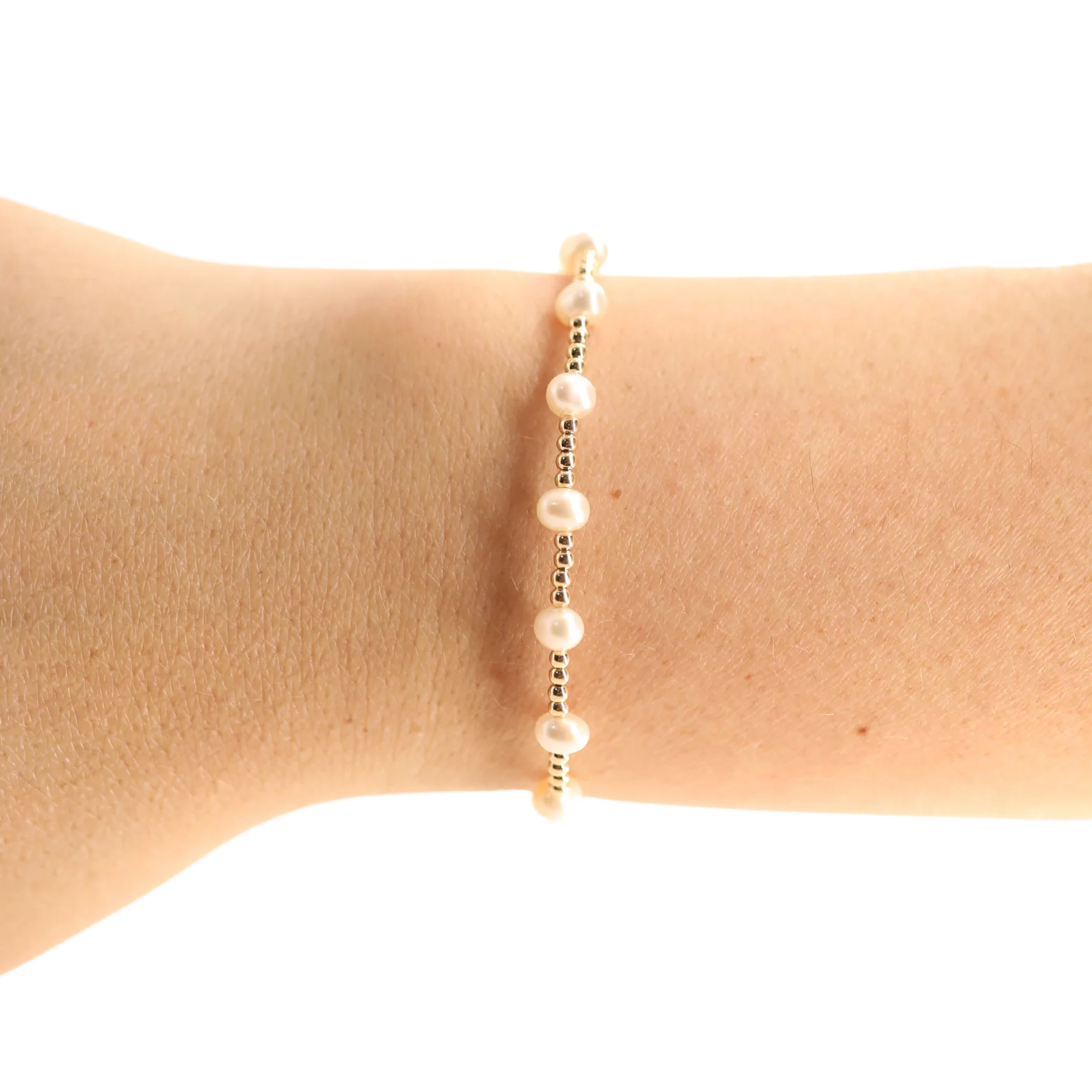Beaded Blondes Lolo Bracelet - Gold and Pearl - Image 2