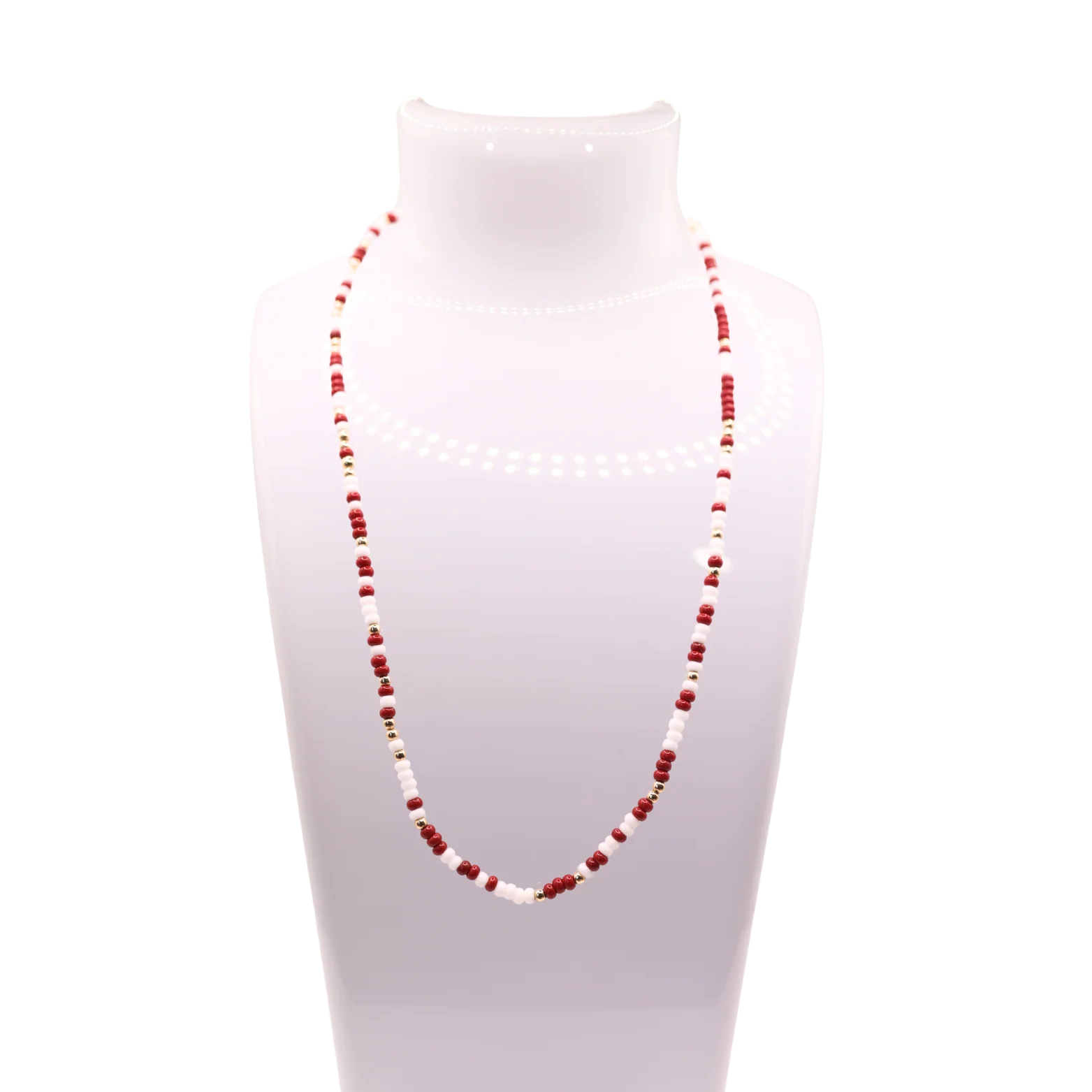 Beaded Blondes Maroon & White Sprinkle Necklace