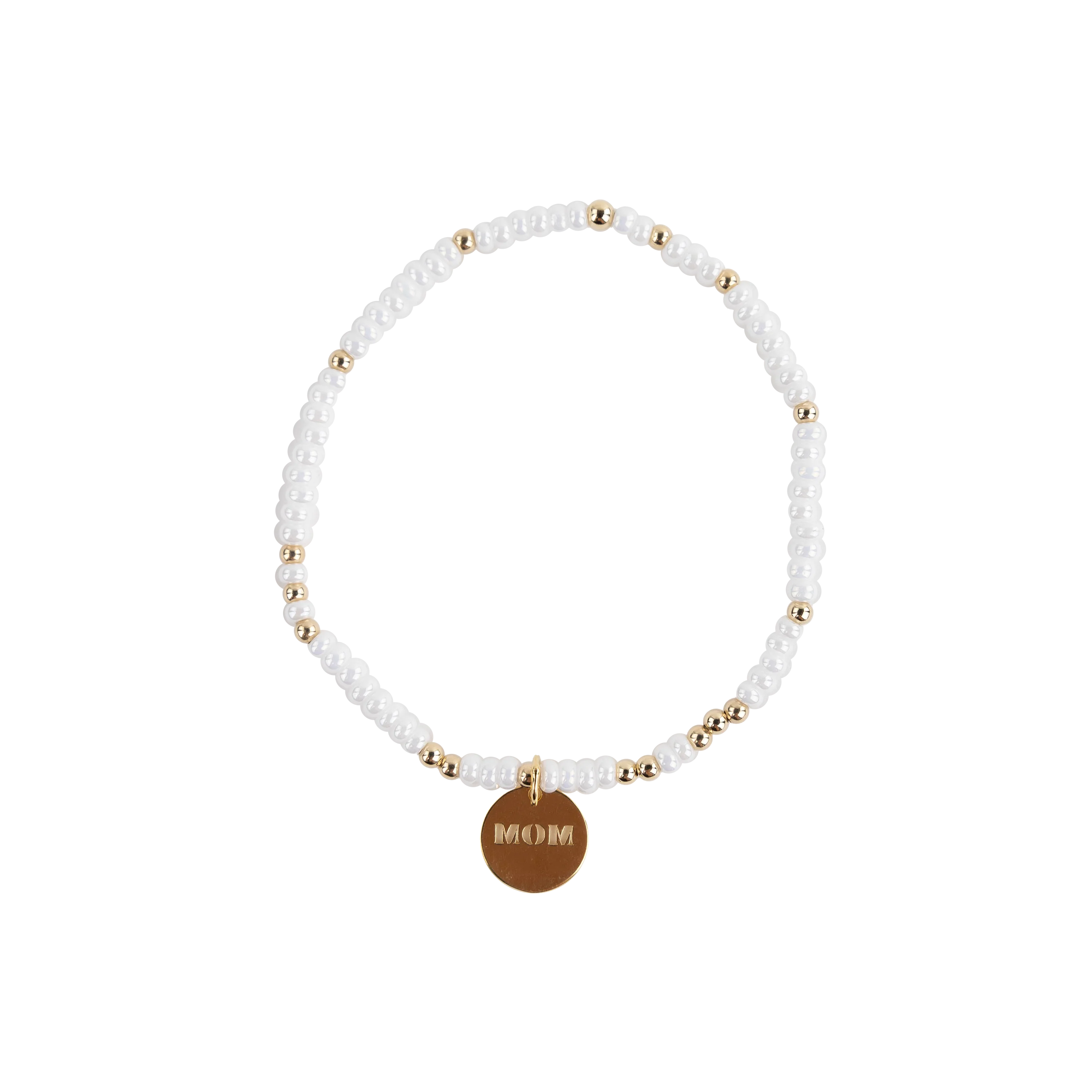 Beaded Blondes Mom Sprinkle Charm Bracelet - White