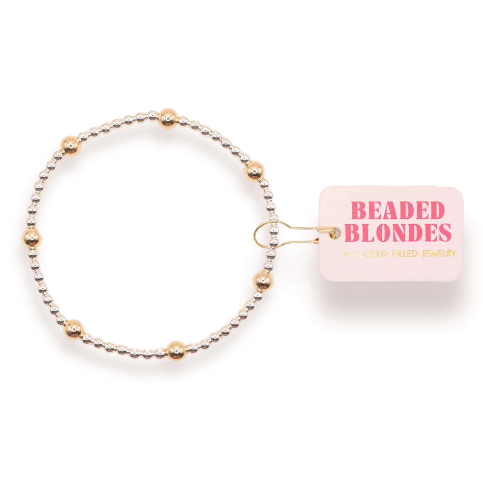 Beaded Blondes Olive Bracelet Silver w/ Gold