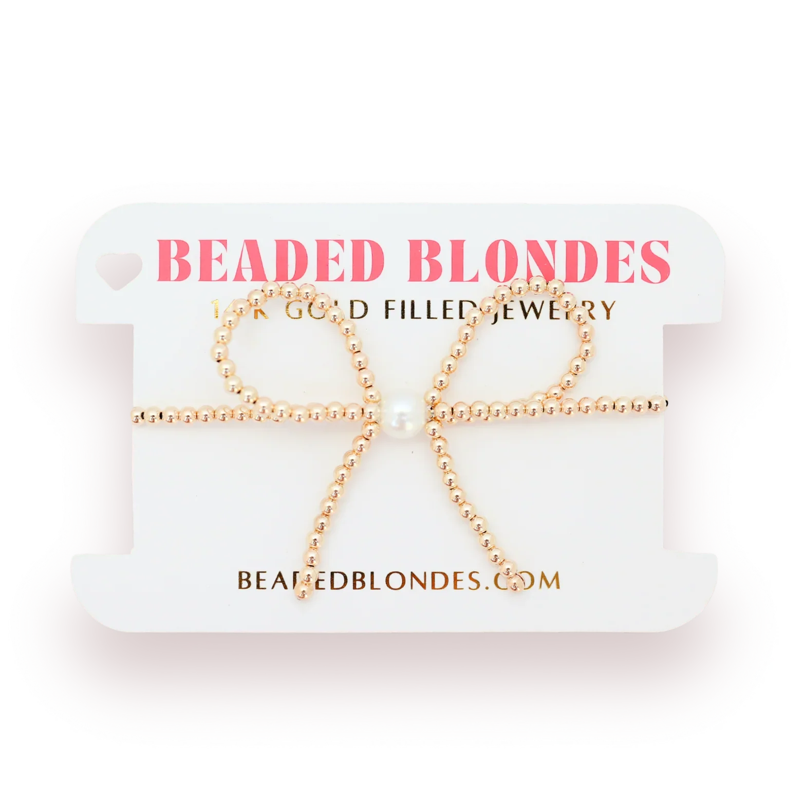 Beaded Blondes Pearl Bow Gold Bracelet