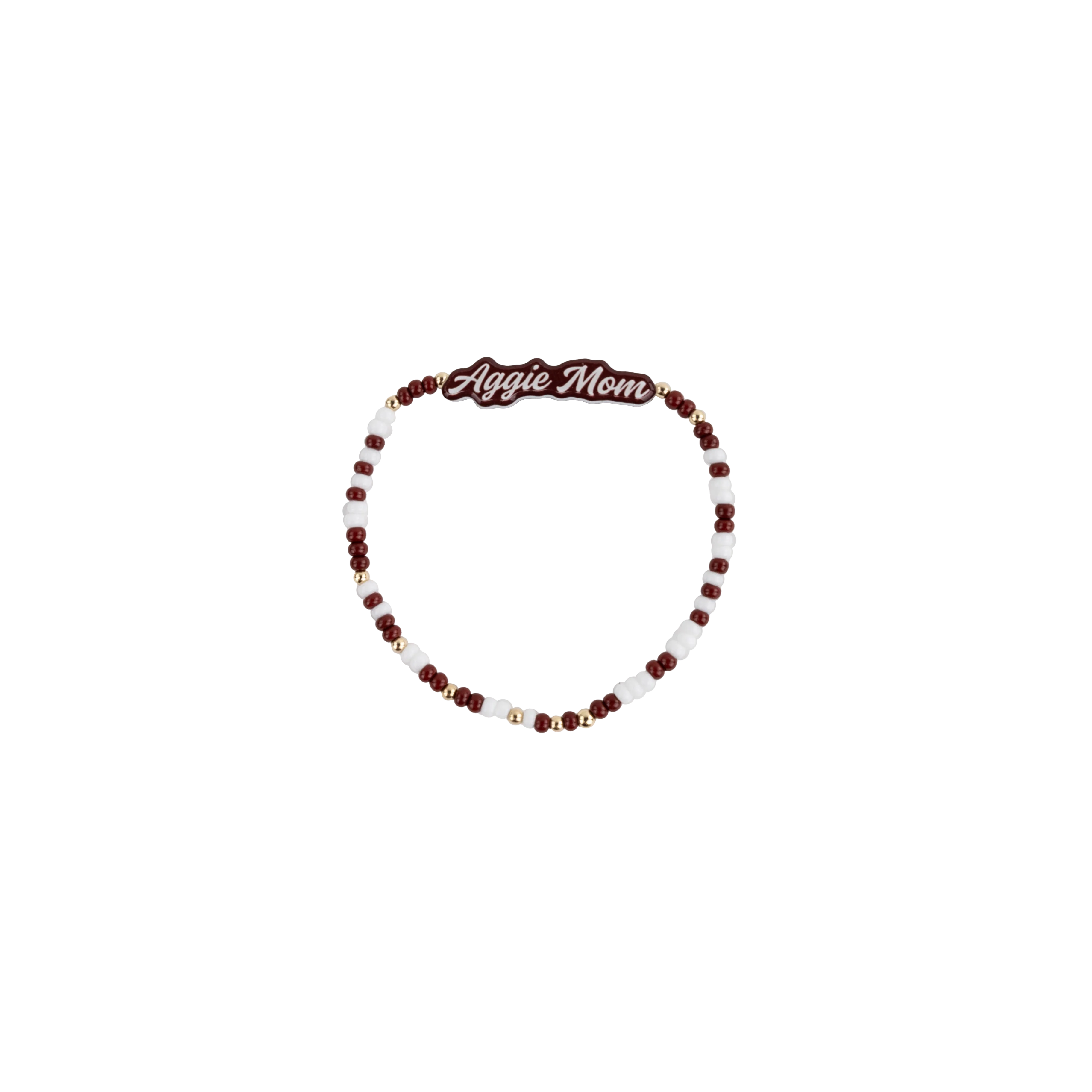 Beaded Blondes Script Aggie Mom Sprinkle Bracelet - Gold