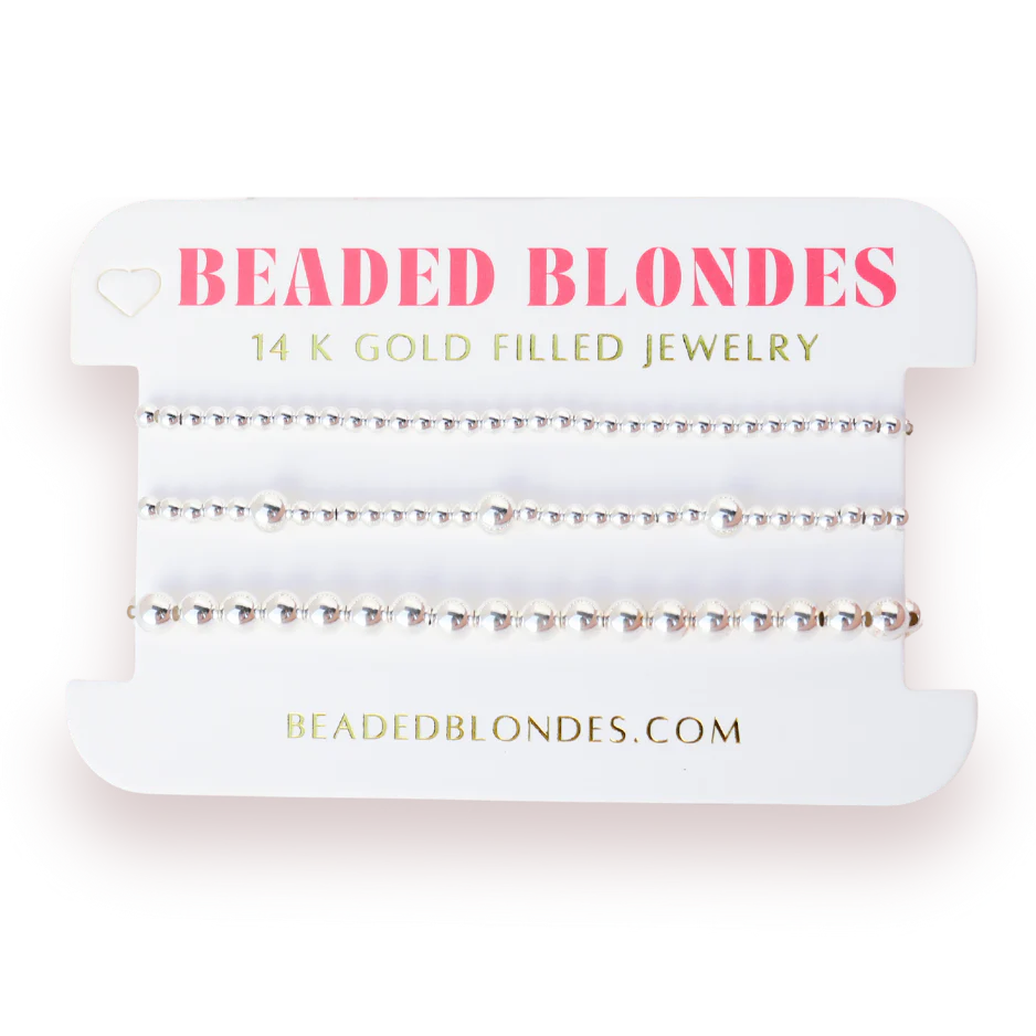 Beaded Blondes Silver Everyday Bracelet Stack