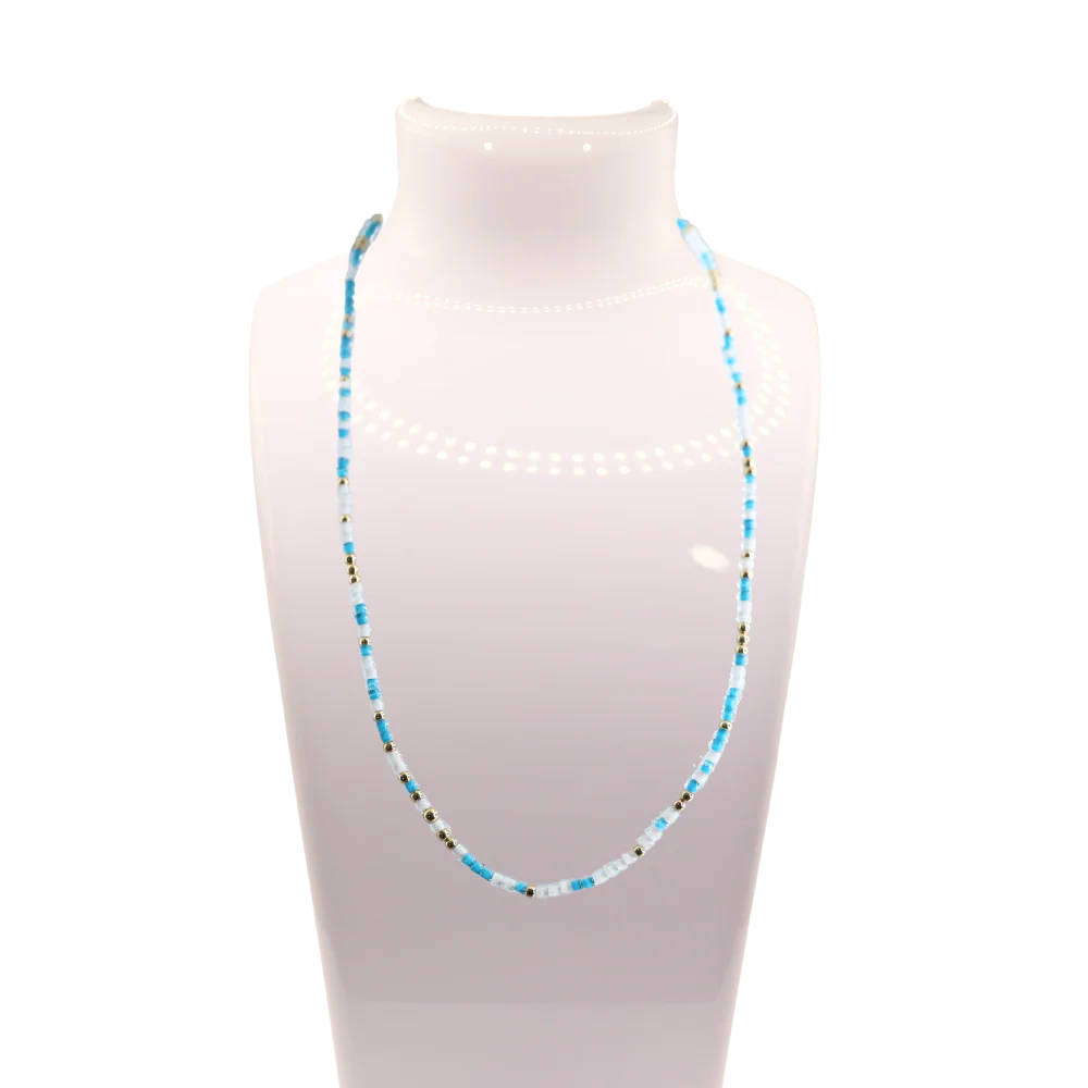 Beaded Blondes Teal Breeze Sprinkle Necklace