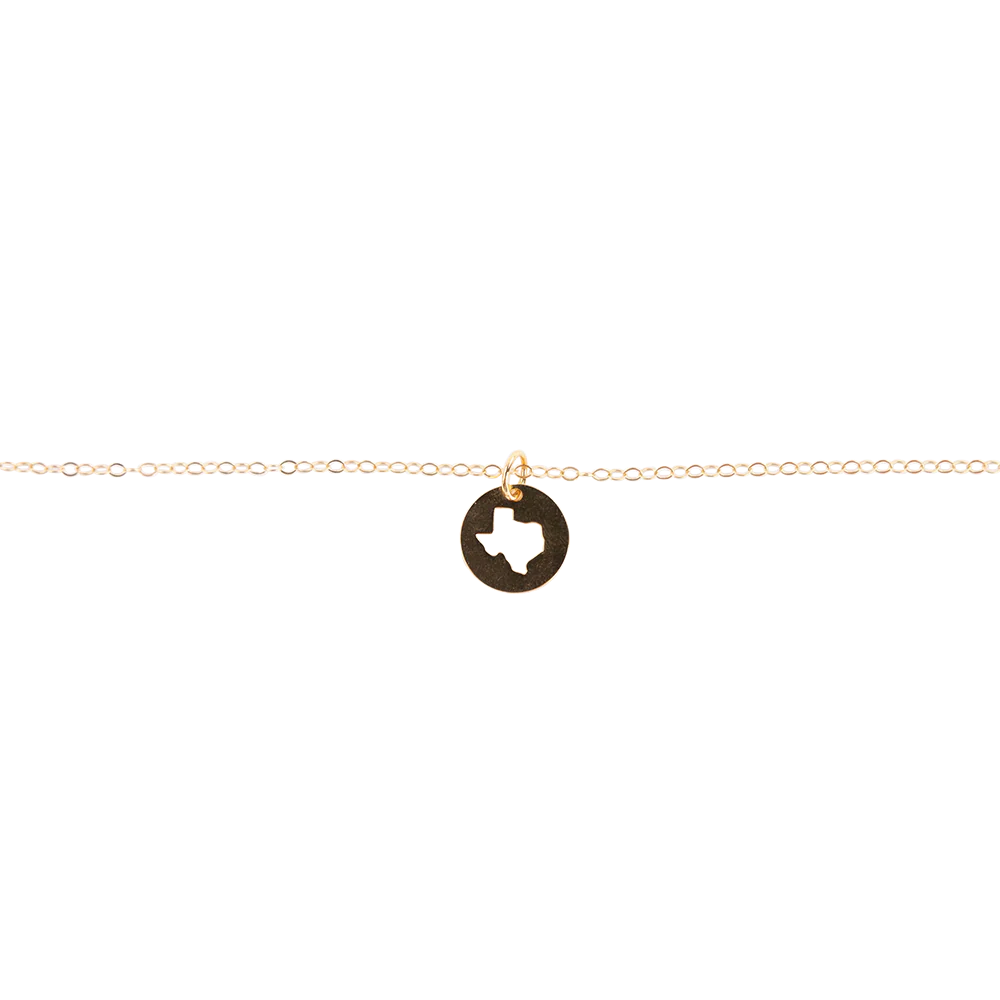 Beaded Blondes Texas Cutout Gold Charm Necklace
