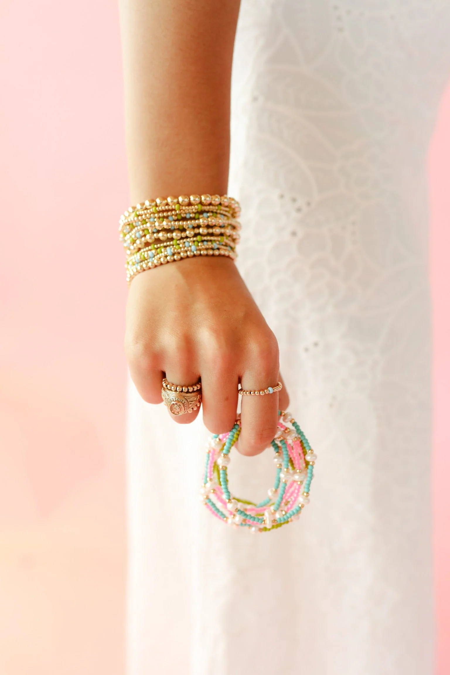 Beaded Blondes Turquoise Dainty Poppi Bracelet - Image 3
