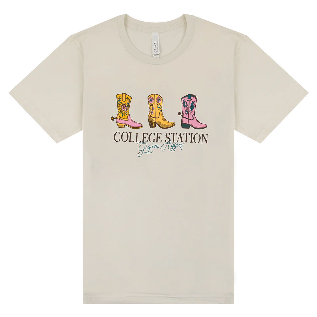 Bella + Canvas Pastel Boots College Station T-Shirt