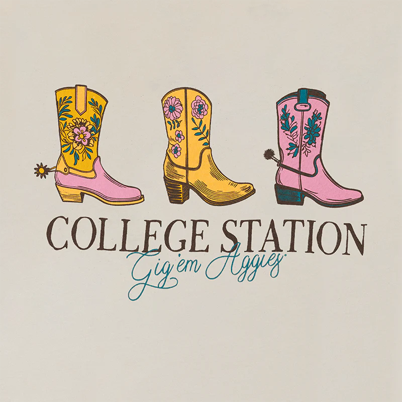 Bella + Canvas Pastel Boots College Station T-Shirt - Image 3