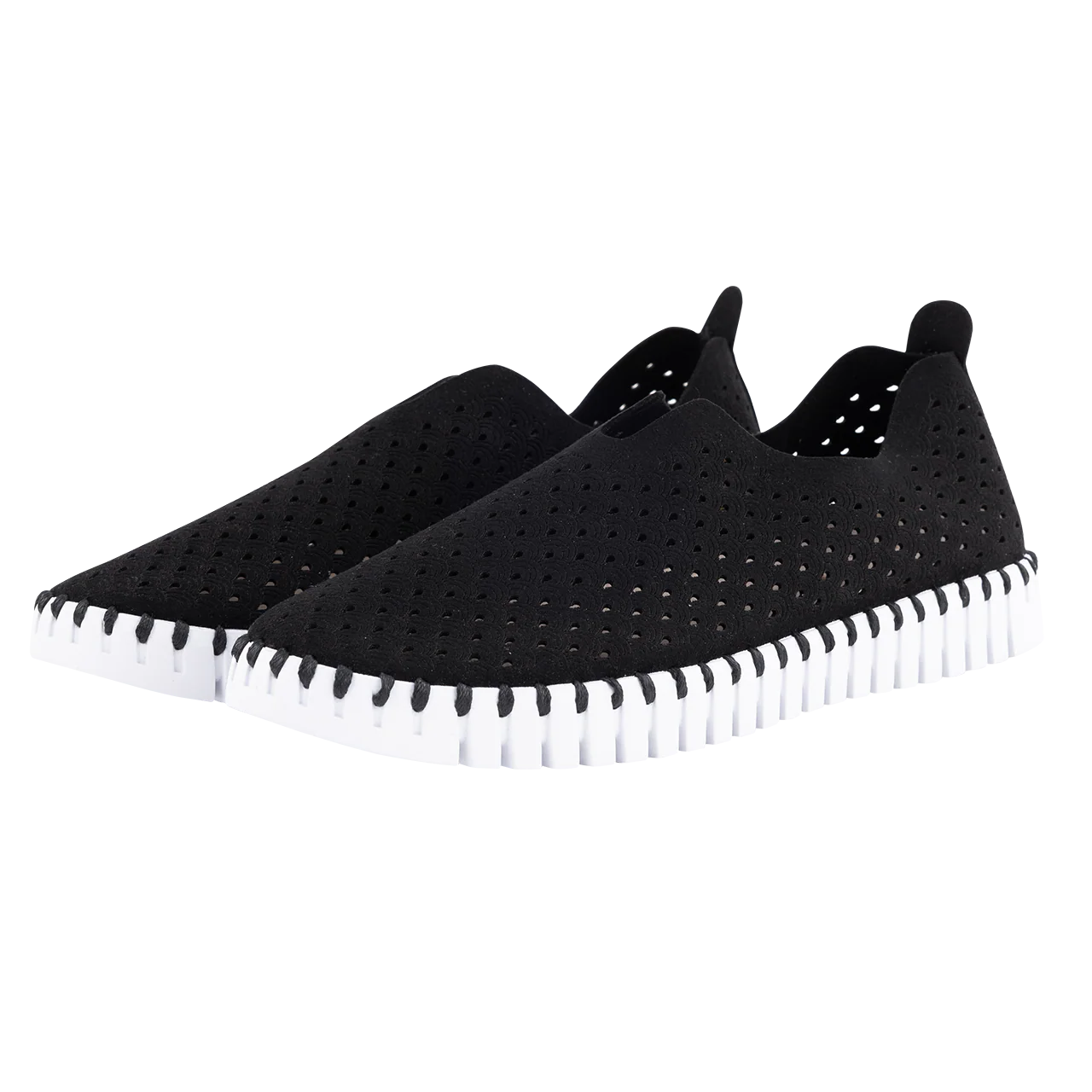 Black Slip On Tulip Shoes