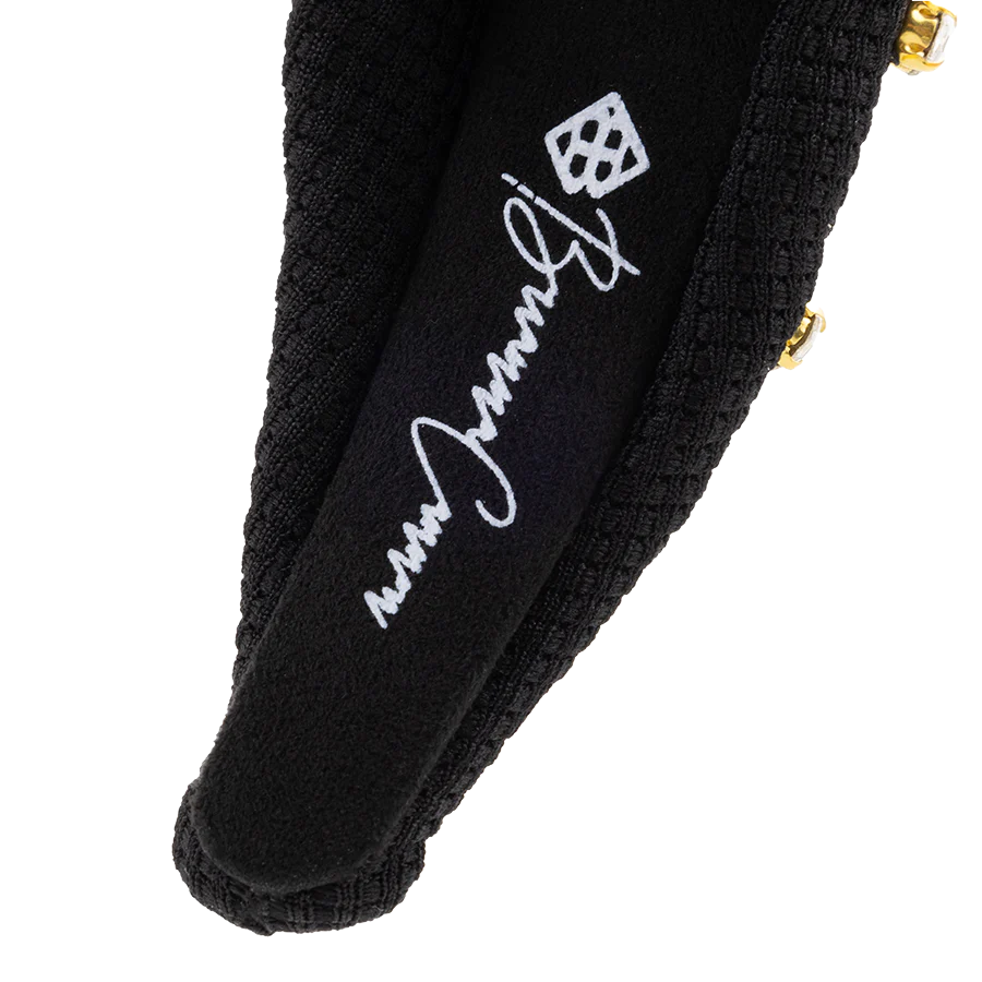 Black Twill Headband with Pearls and Crystals - Image 5
