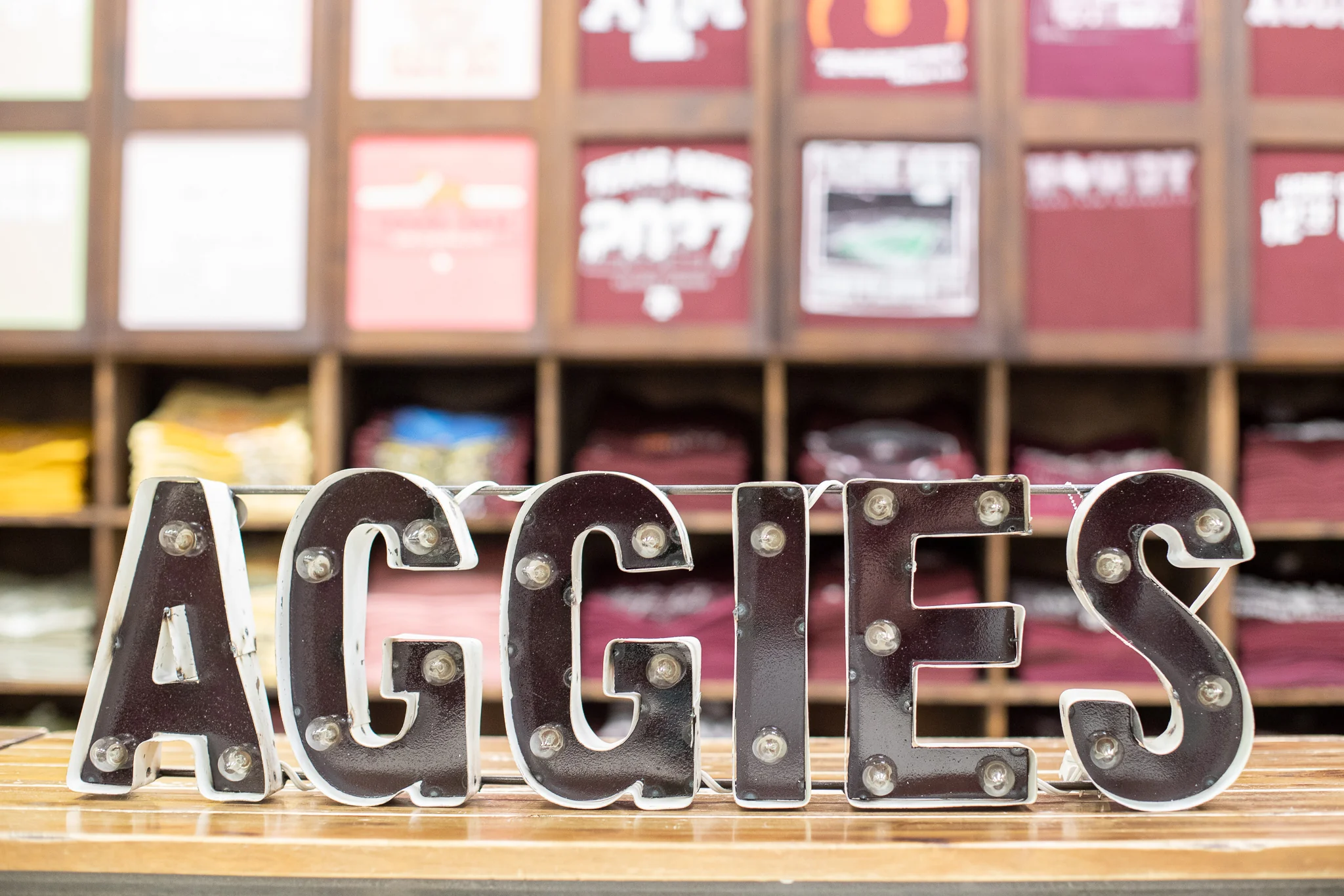 Block Aggies Metal Sign With Lights - Image 2