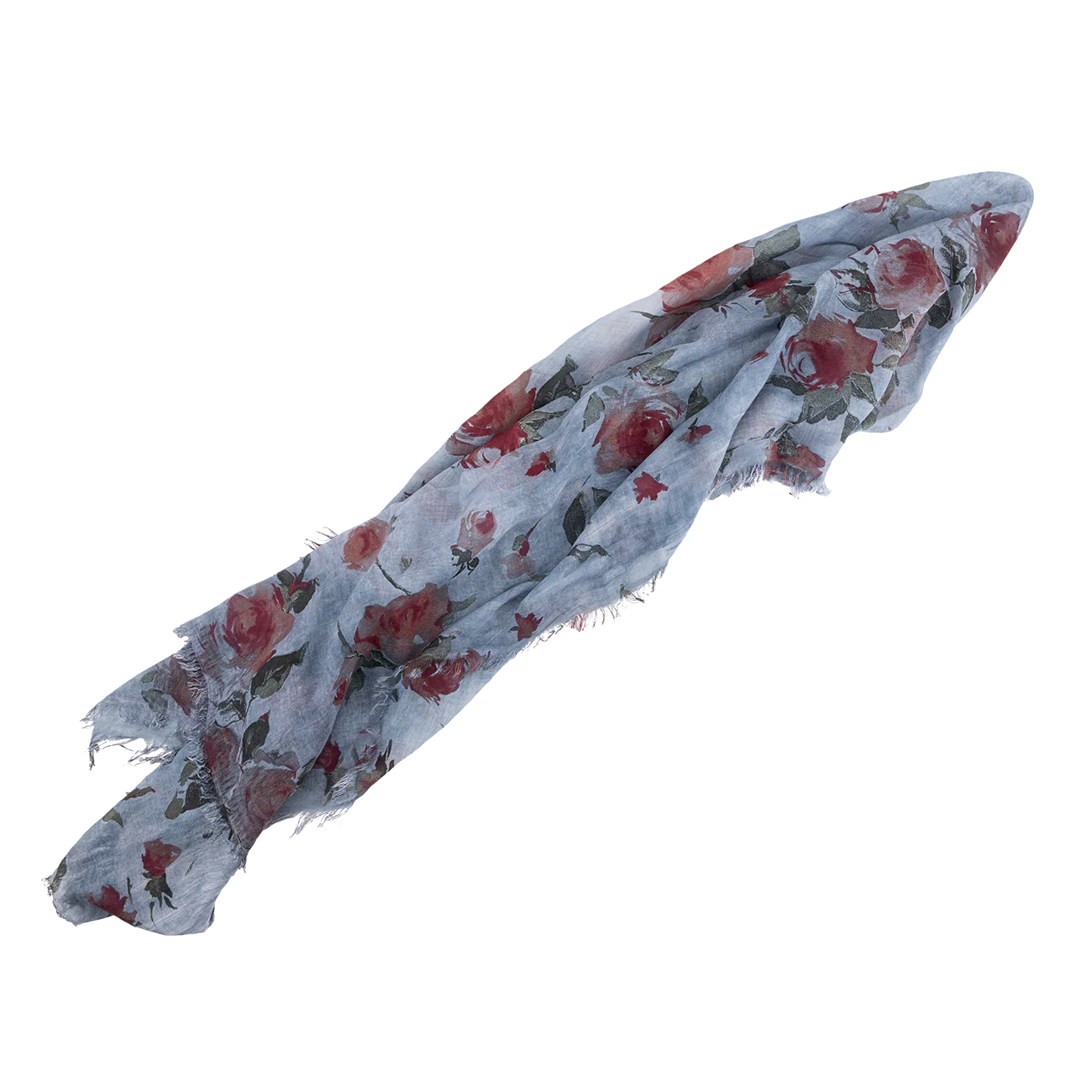 Blue Floral Pattern Scarf