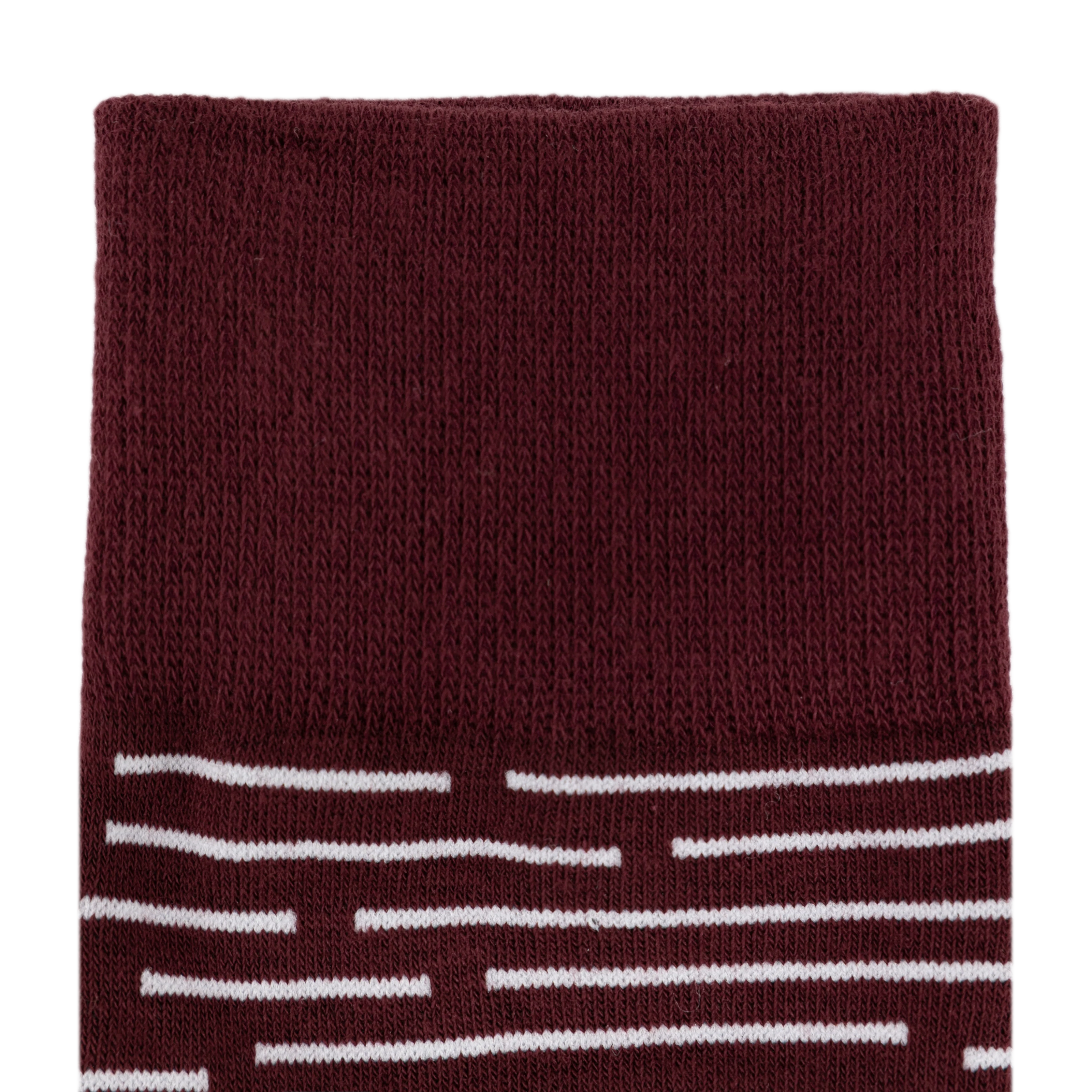 DeadSoxy Broken Stripes Maroon Dress Socks - Image 3